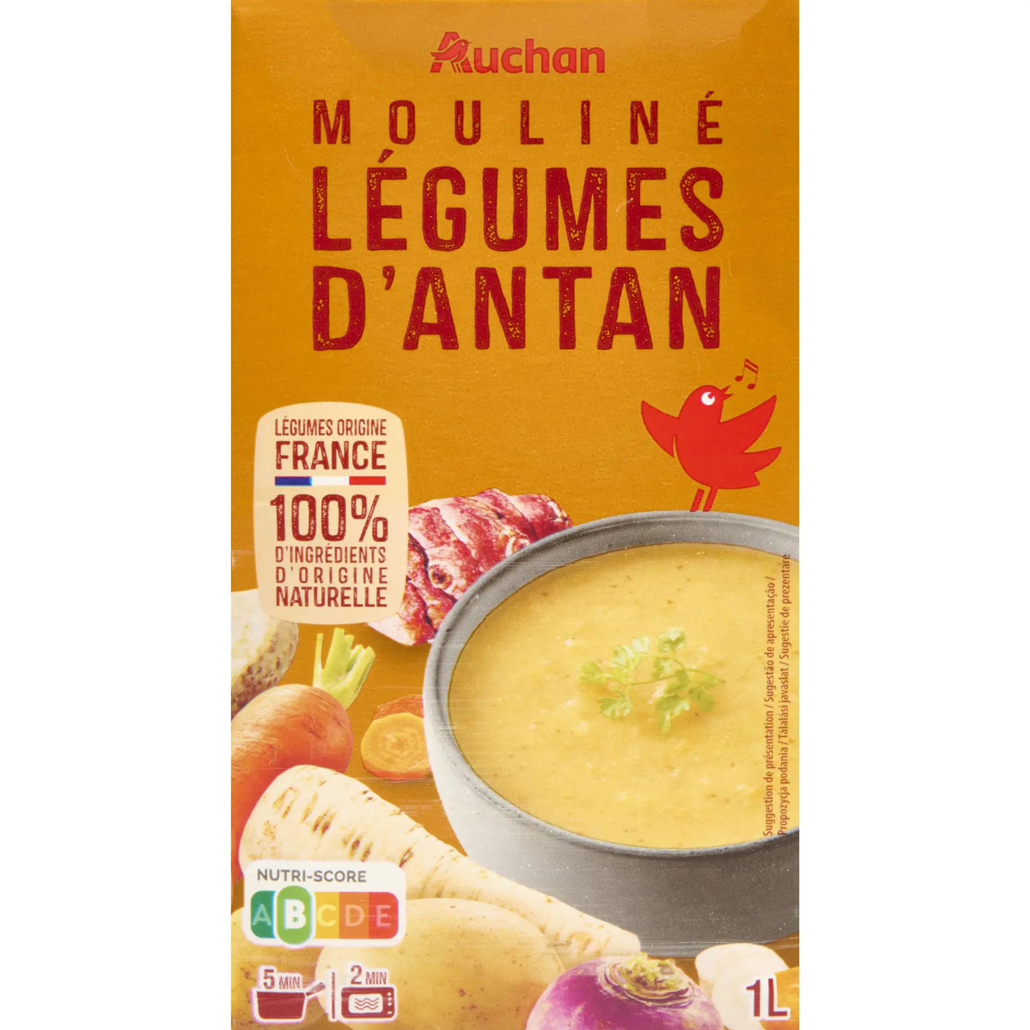 AUCHAN Soupe moulinée légumes d'antan