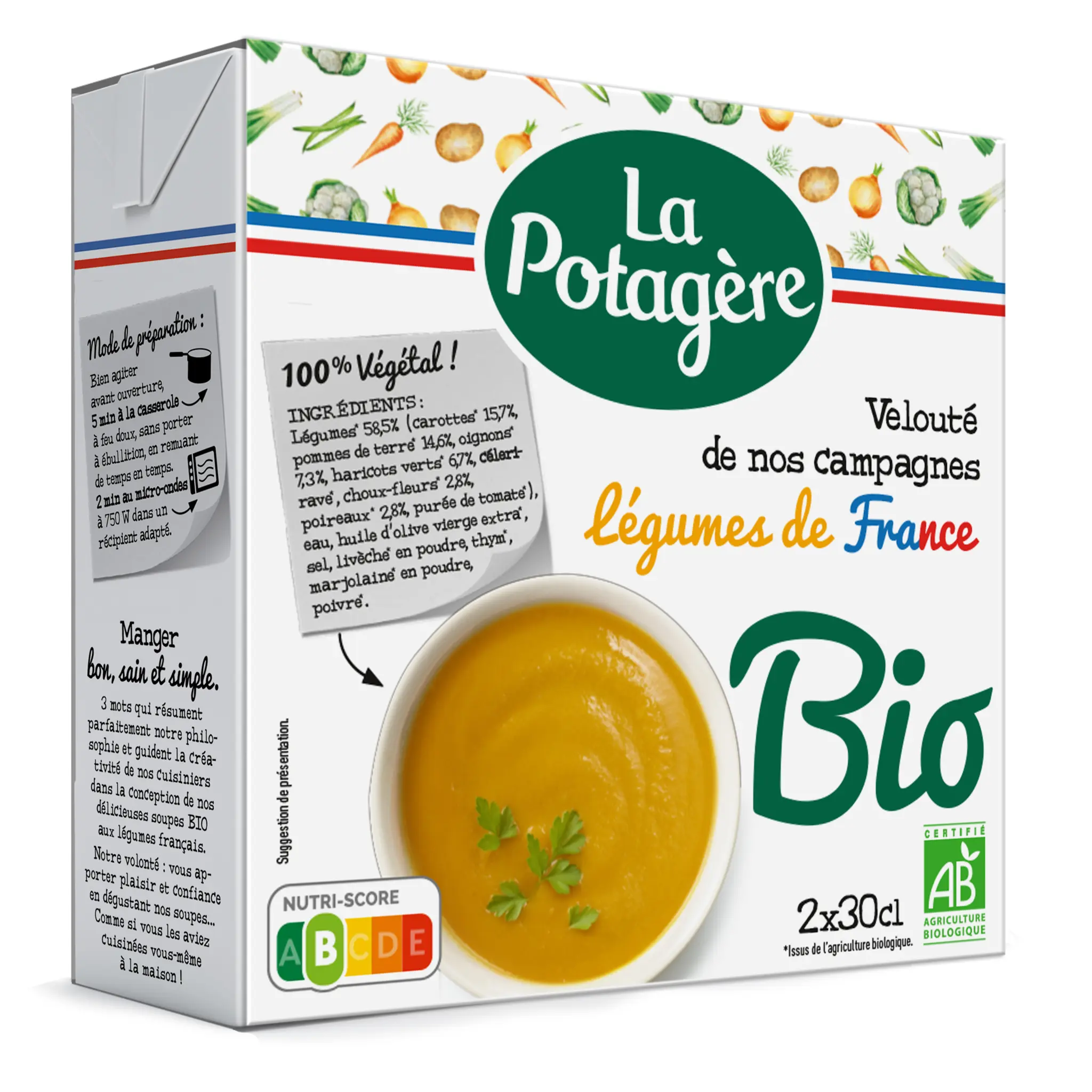 LA POTAGERE Soupe veloutée de nos campagnes légumes de France bio