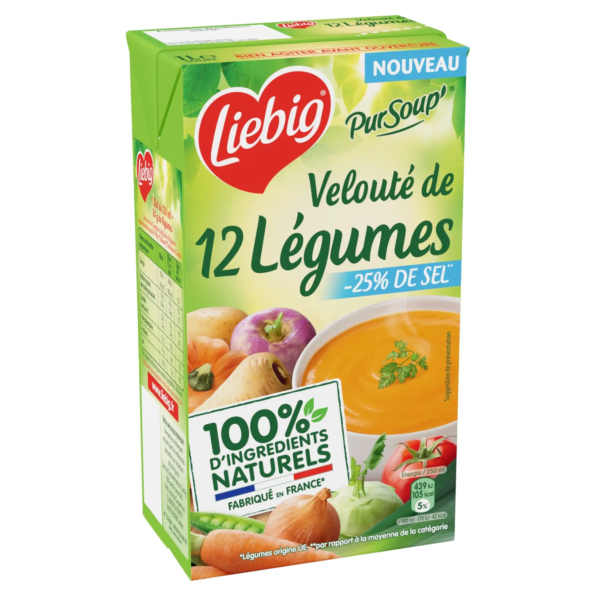 LIEBIG Soupe veloutée de 12 légumes PurSoup' moins de sel