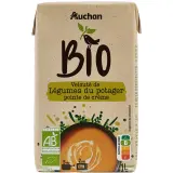 AUCHAN BIO Soupe veloutée de légumes du potager pointe de crème