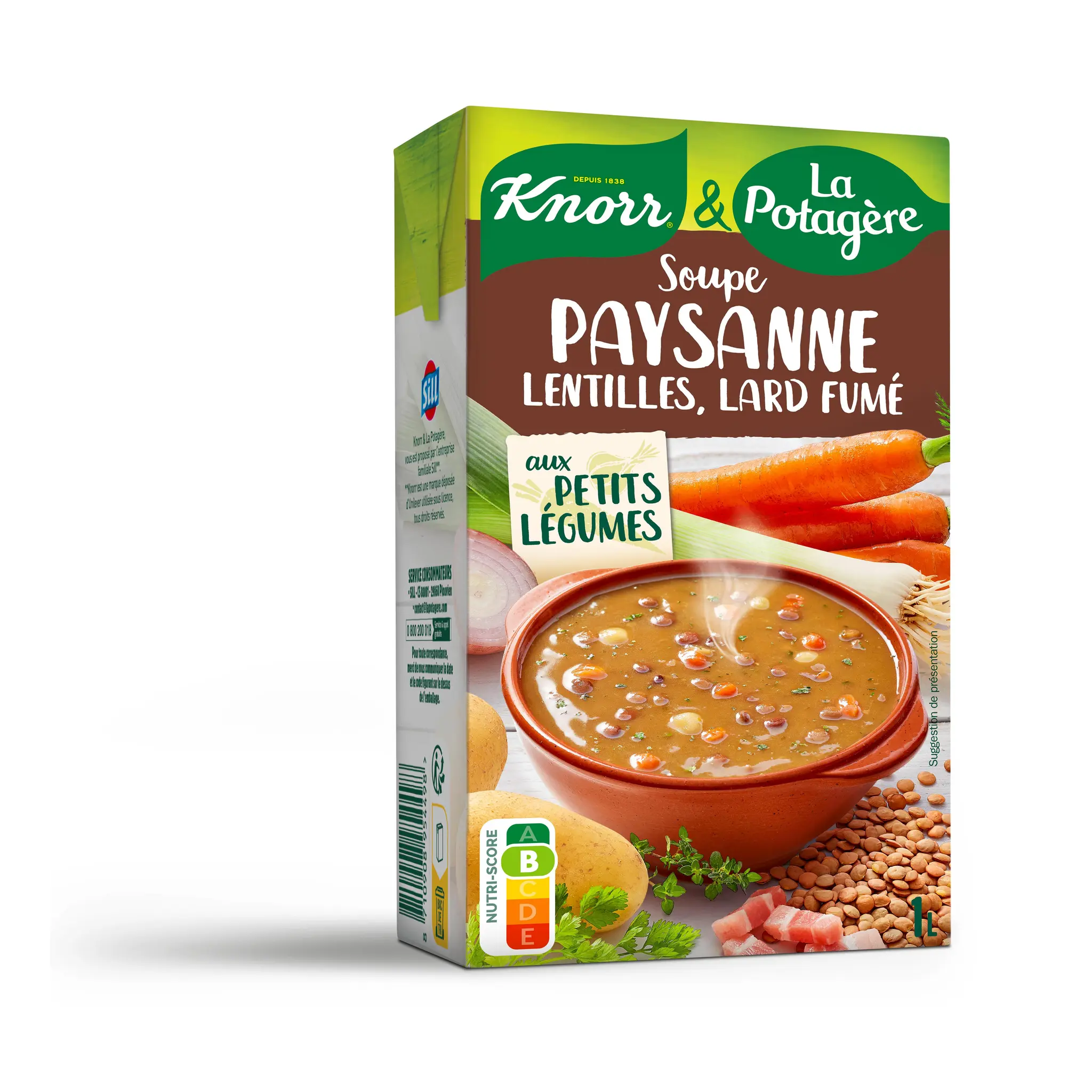 KNORR Soupe paysanne aux lentilles, lard fumé aux petits légumes