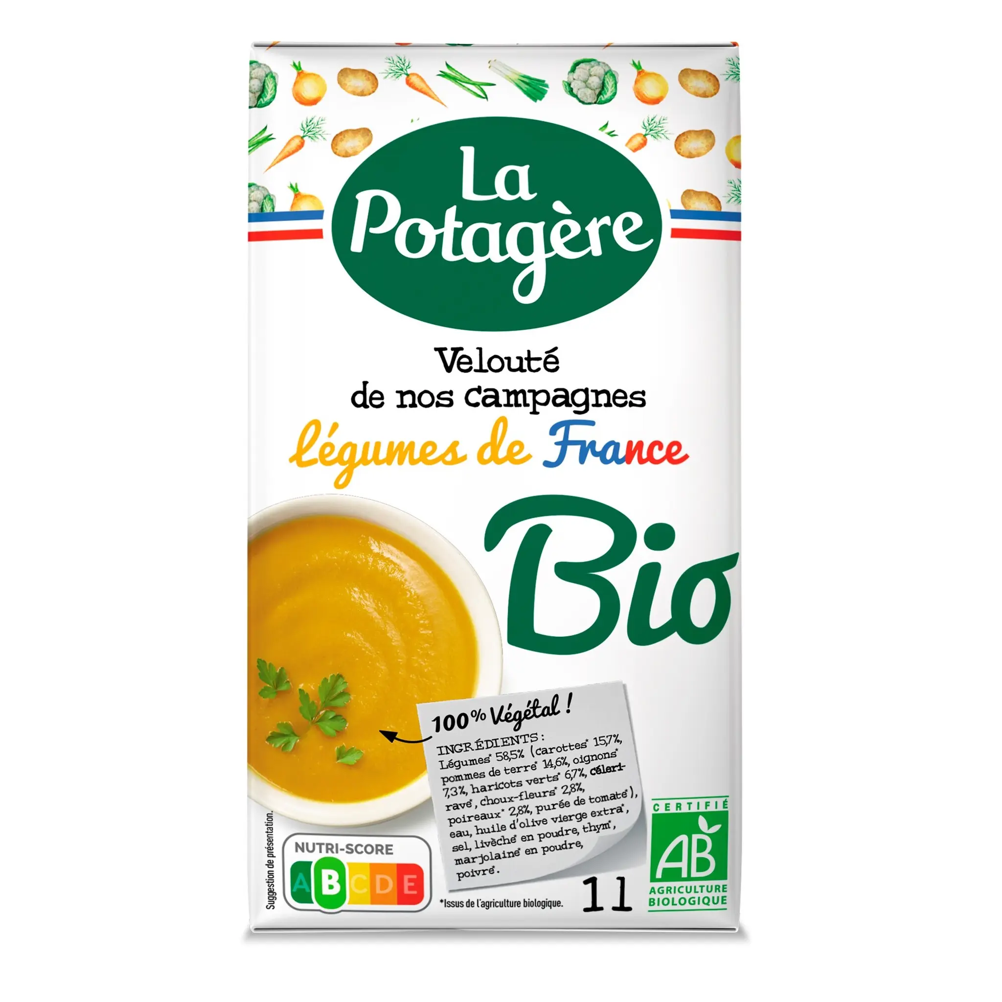 LA POTAGERE Soupe veloutée bio légumes de nos campagnes