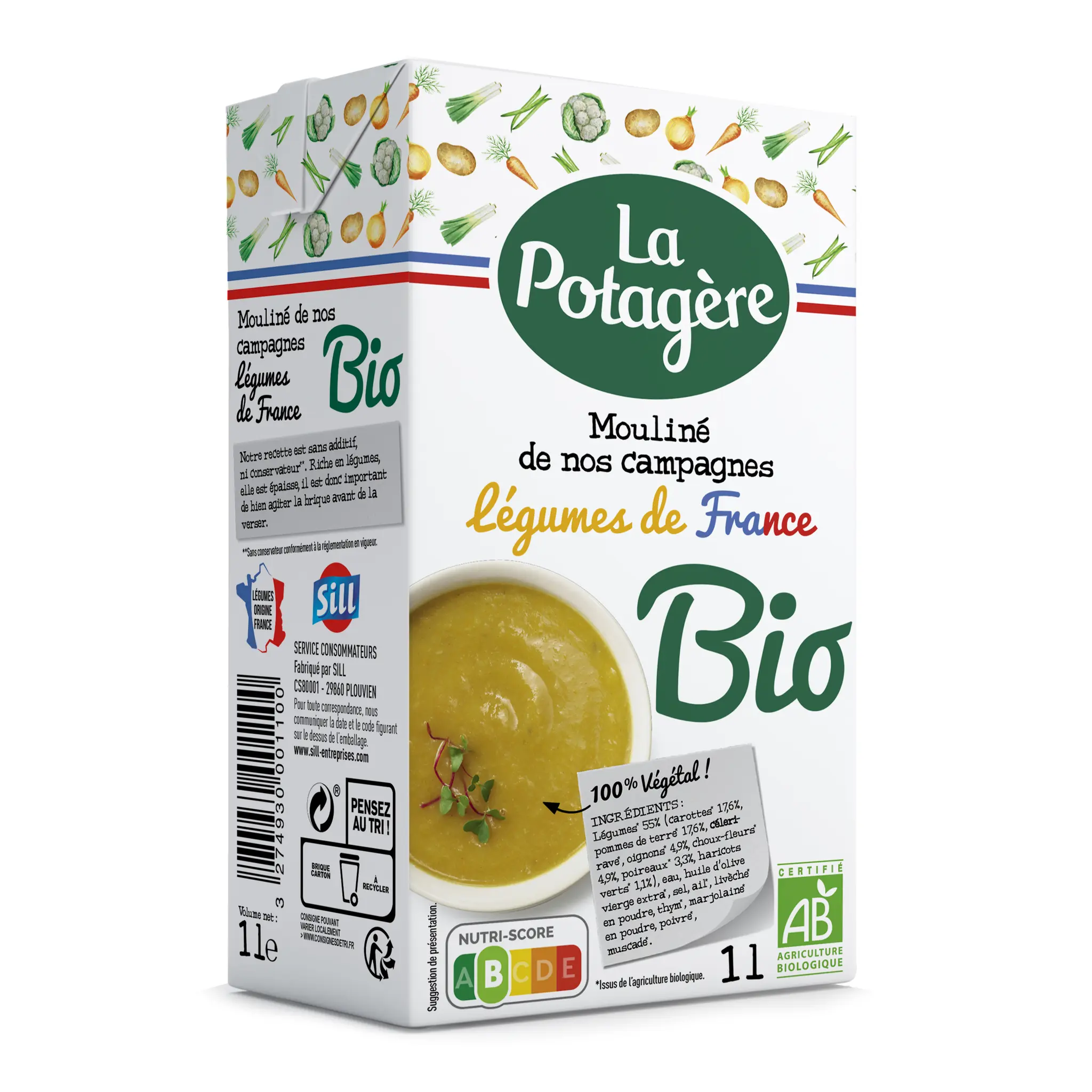 LA POTAGERE Soupe moulinée bio légumes de nos campagnes