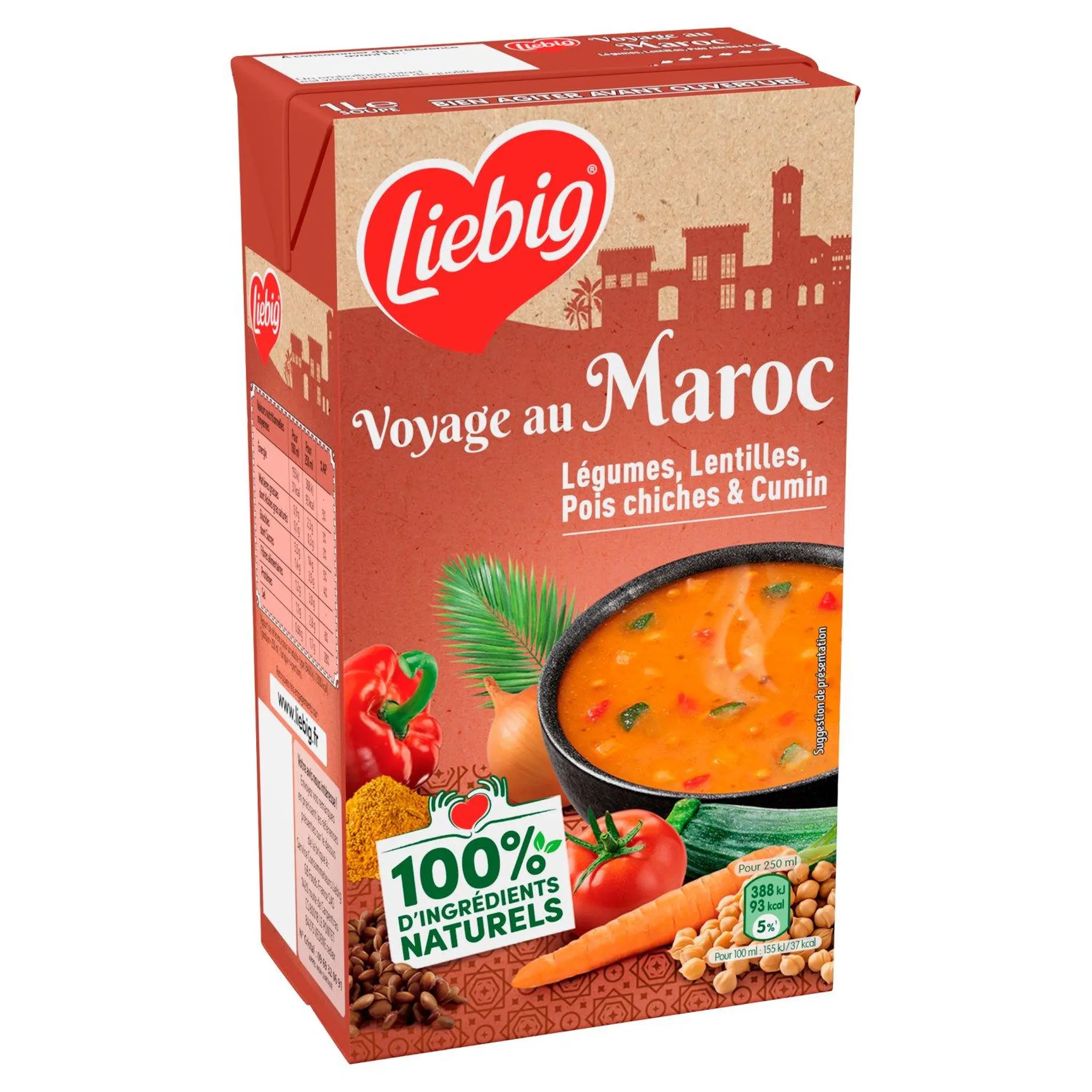 LIEBIG Soupe veloutée voyage au Maroc aux légumes lentilles pois chiches et cumin
