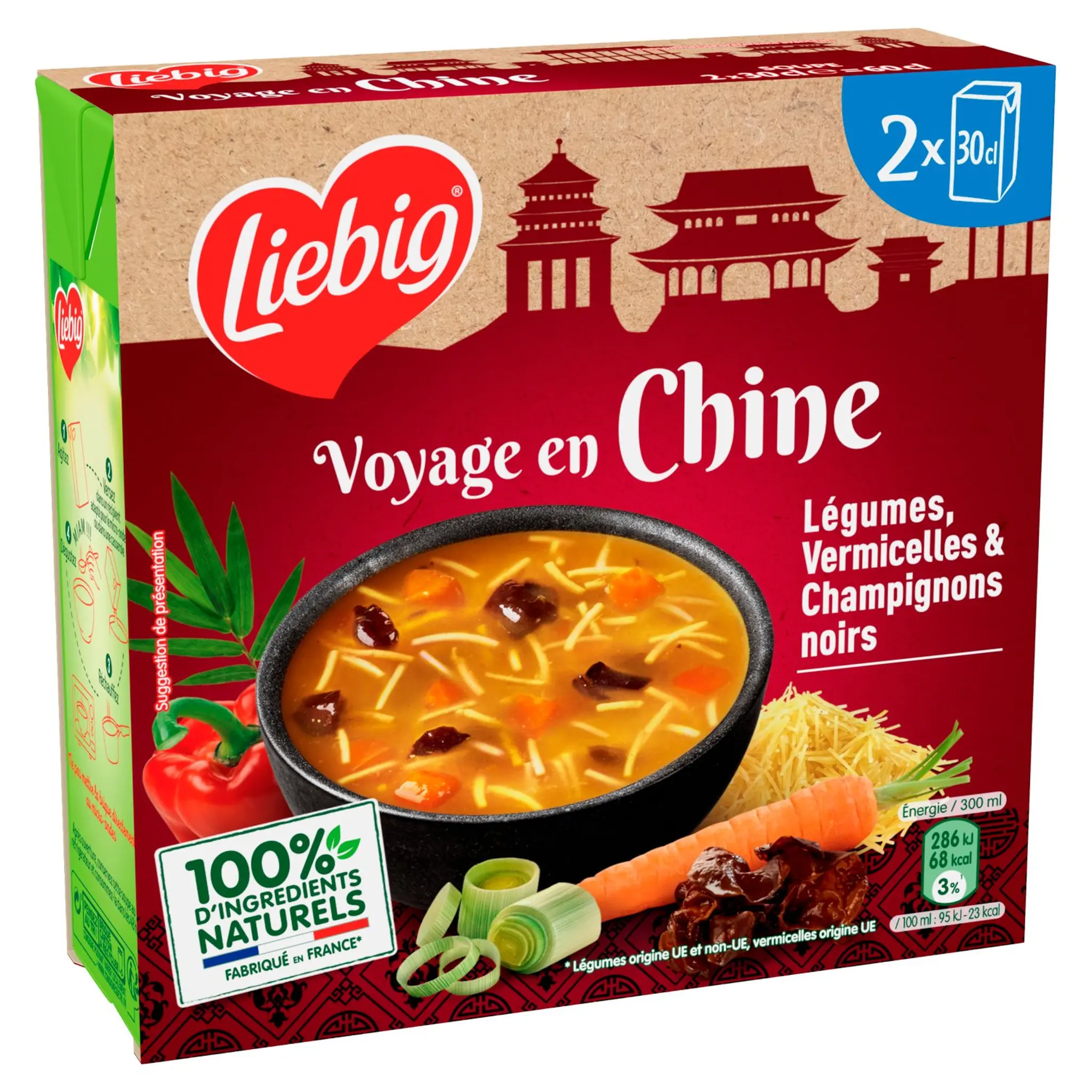 LIEBIG Soupe Voyage en Chine légumes vermicelles et champignons noirs