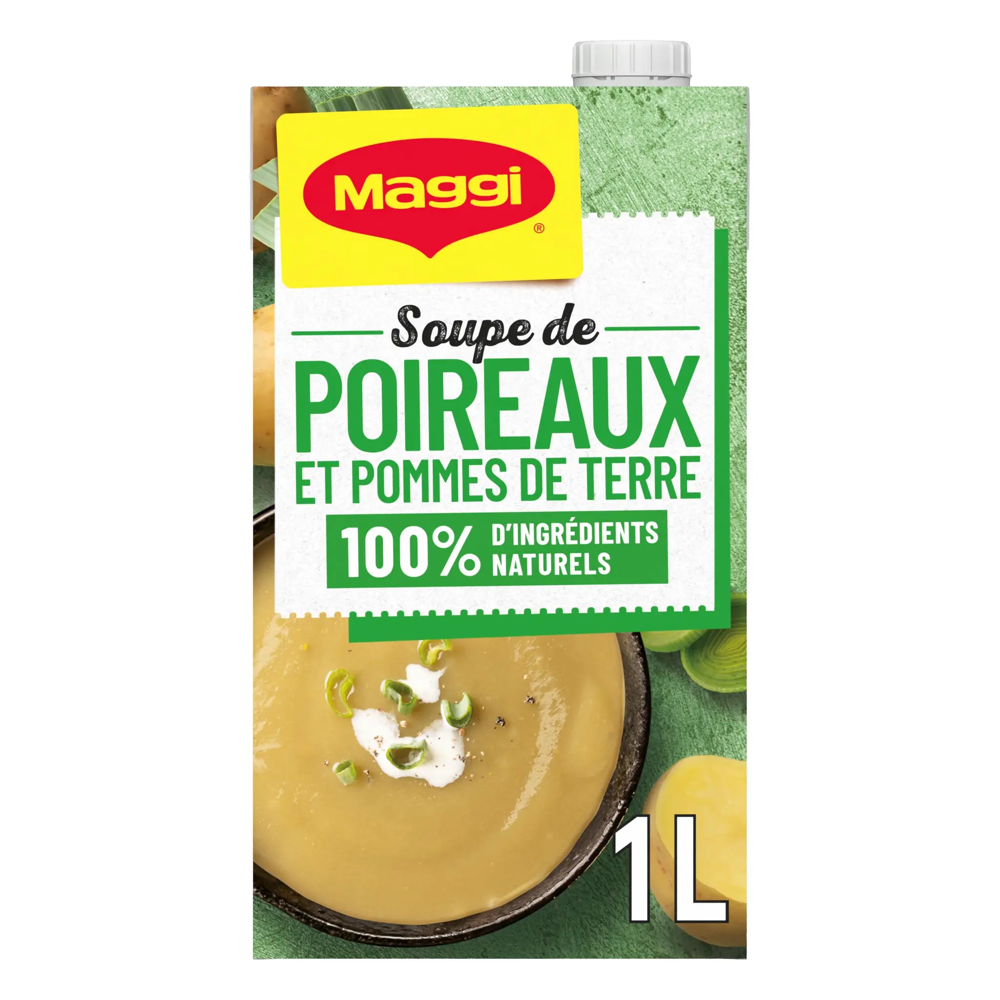 MAGGI Soupe liquide brique poireaux et pommes de terre 100% d'ingrédients naturels
