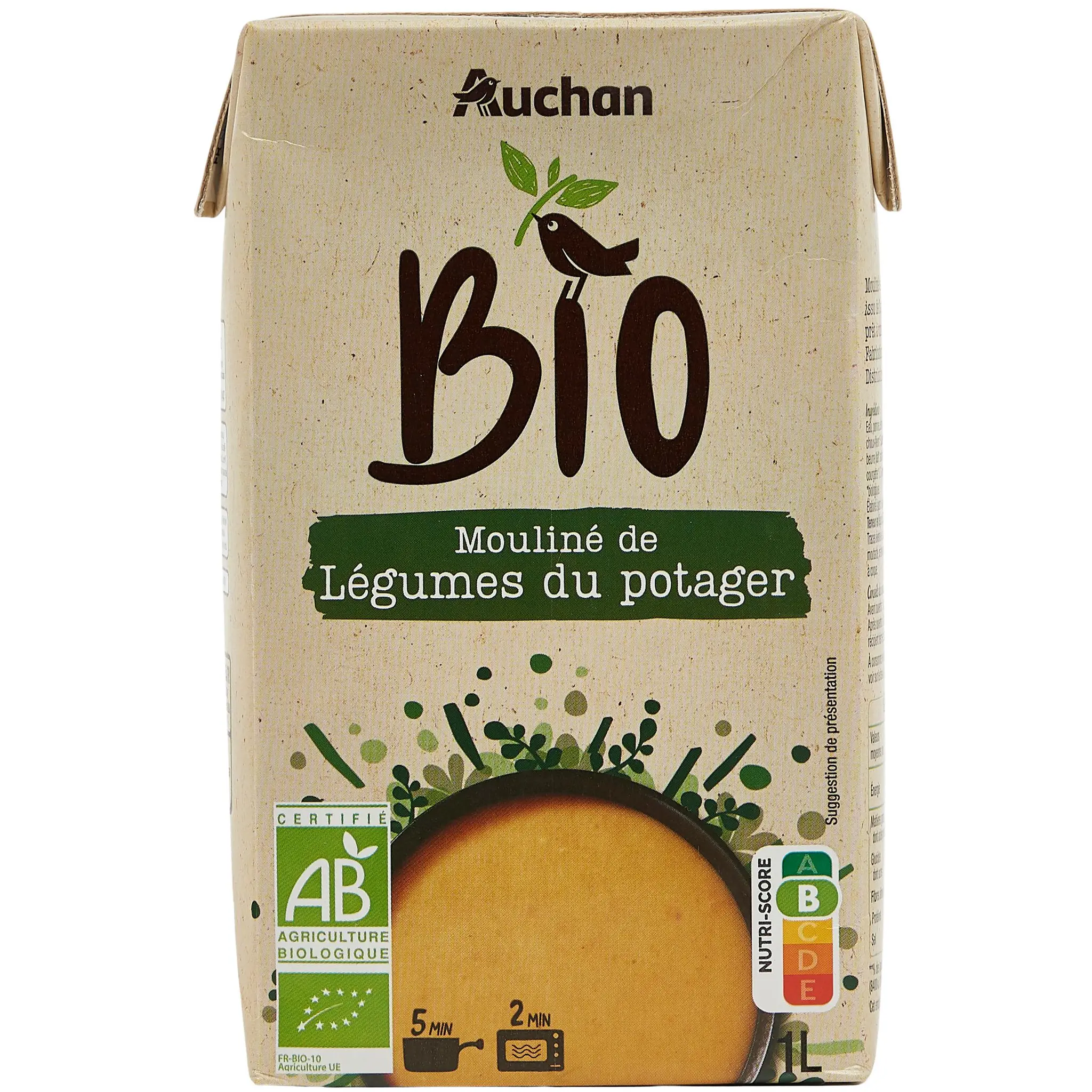 AUCHAN BIO Soupe moulinée du potager
