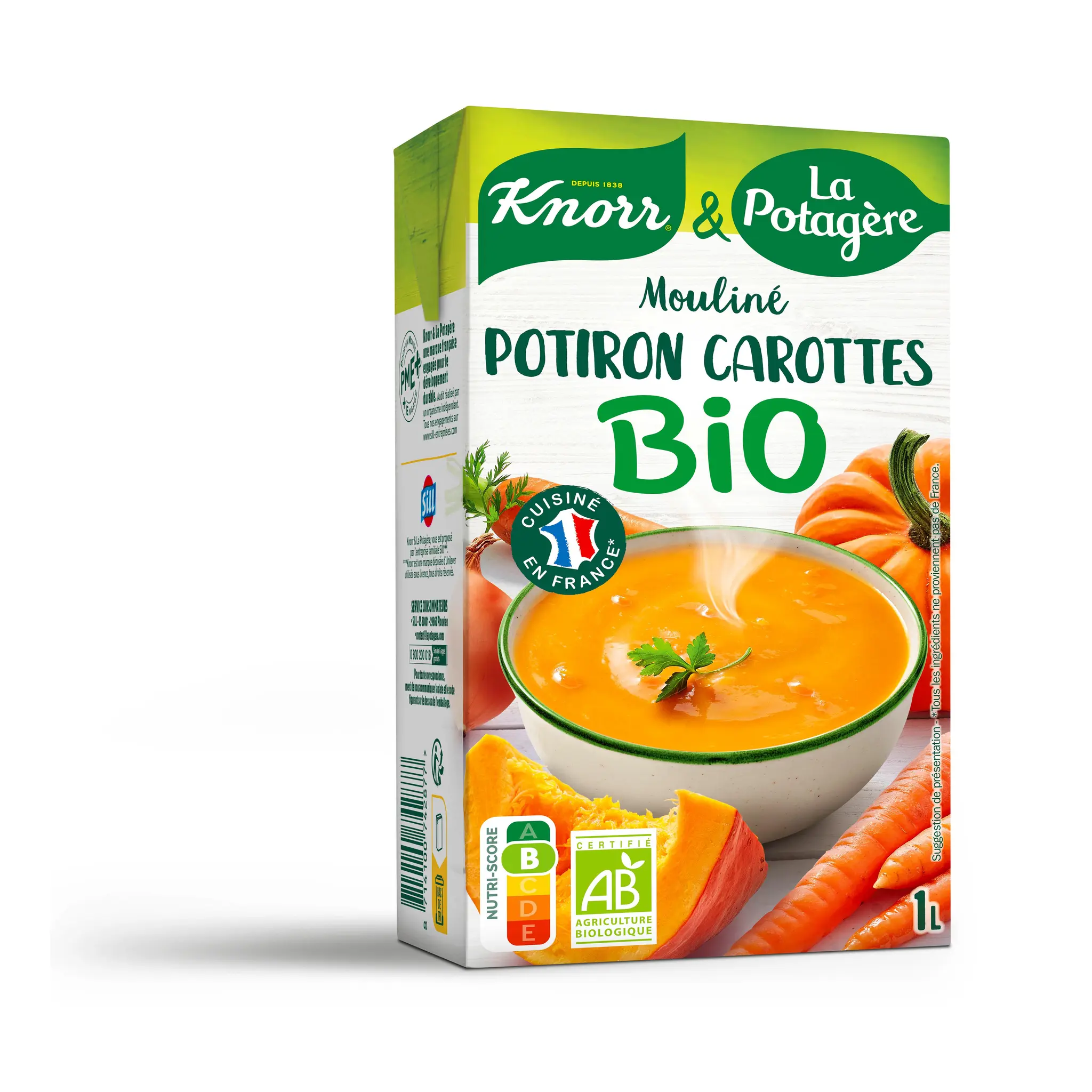 KNORR Soupe moulinée bio de potiron et carottes