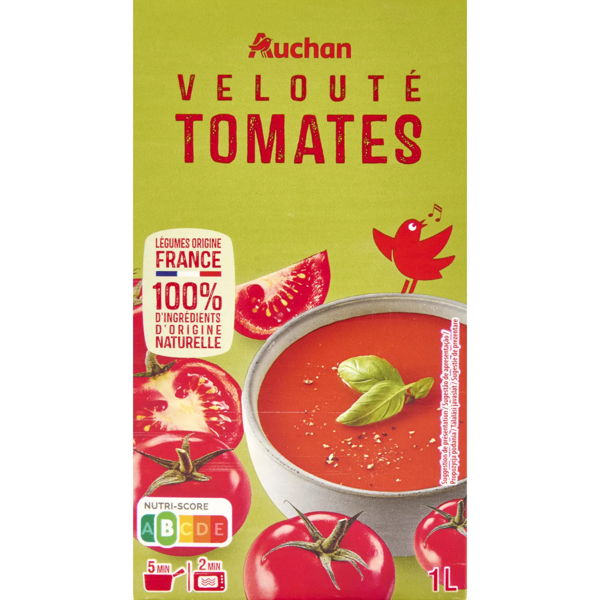 AUCHAN Soupe veloutée de tomate