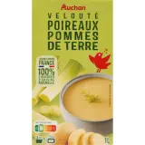 AUCHAN Soupe velouté de poireaux et de pommes de terre