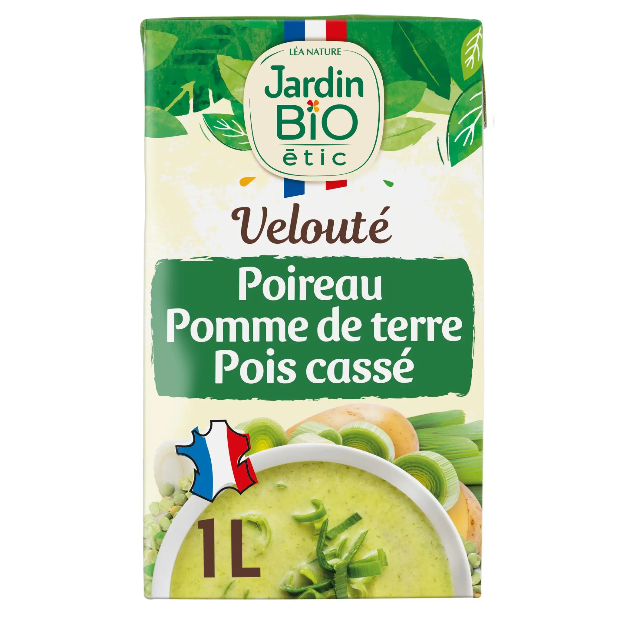 JARDIN BIO Soupe veloutée de poireau pomme de terre et pois cassé
