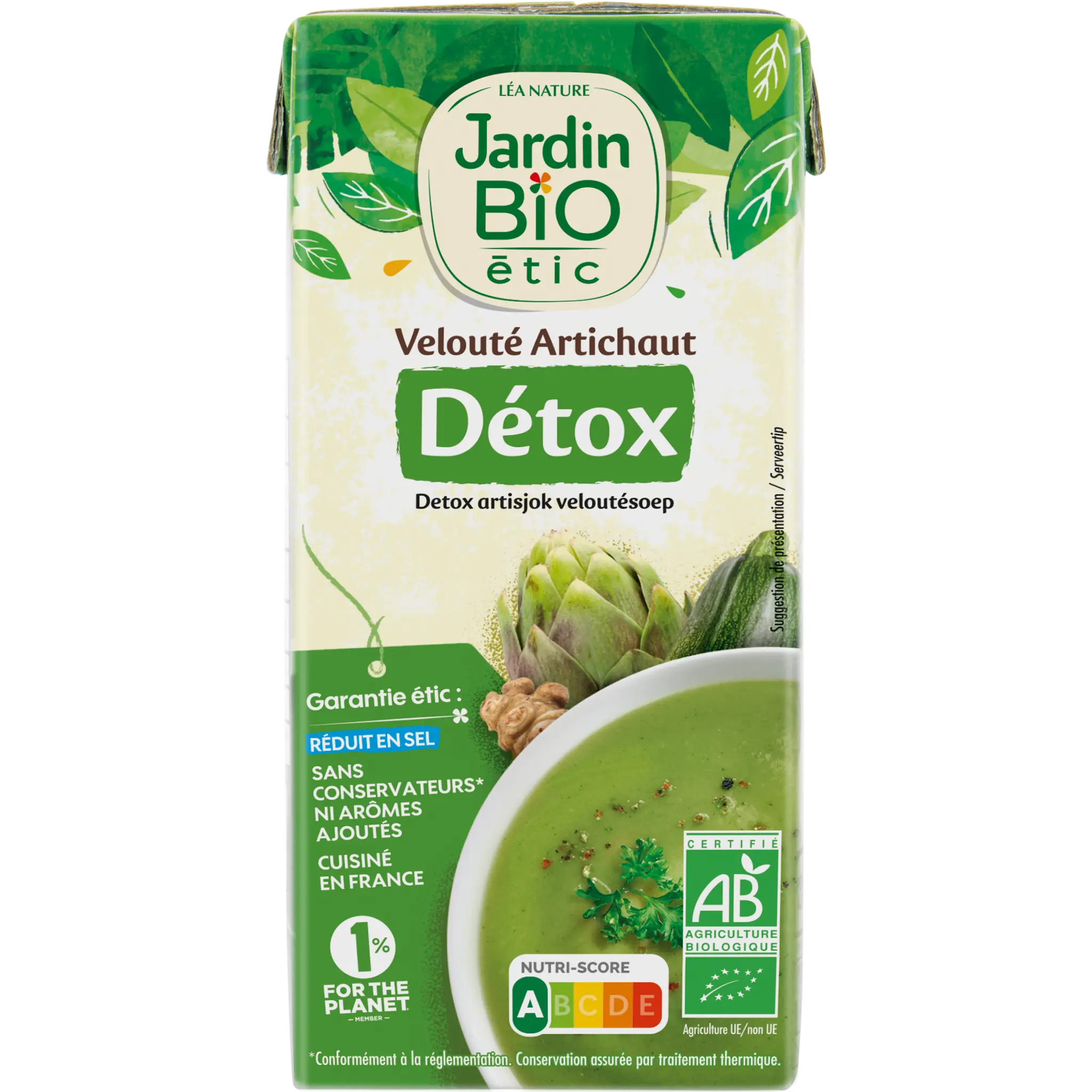 JARDIN BIO ETIC Soupe veloutée à l'artichaut détox