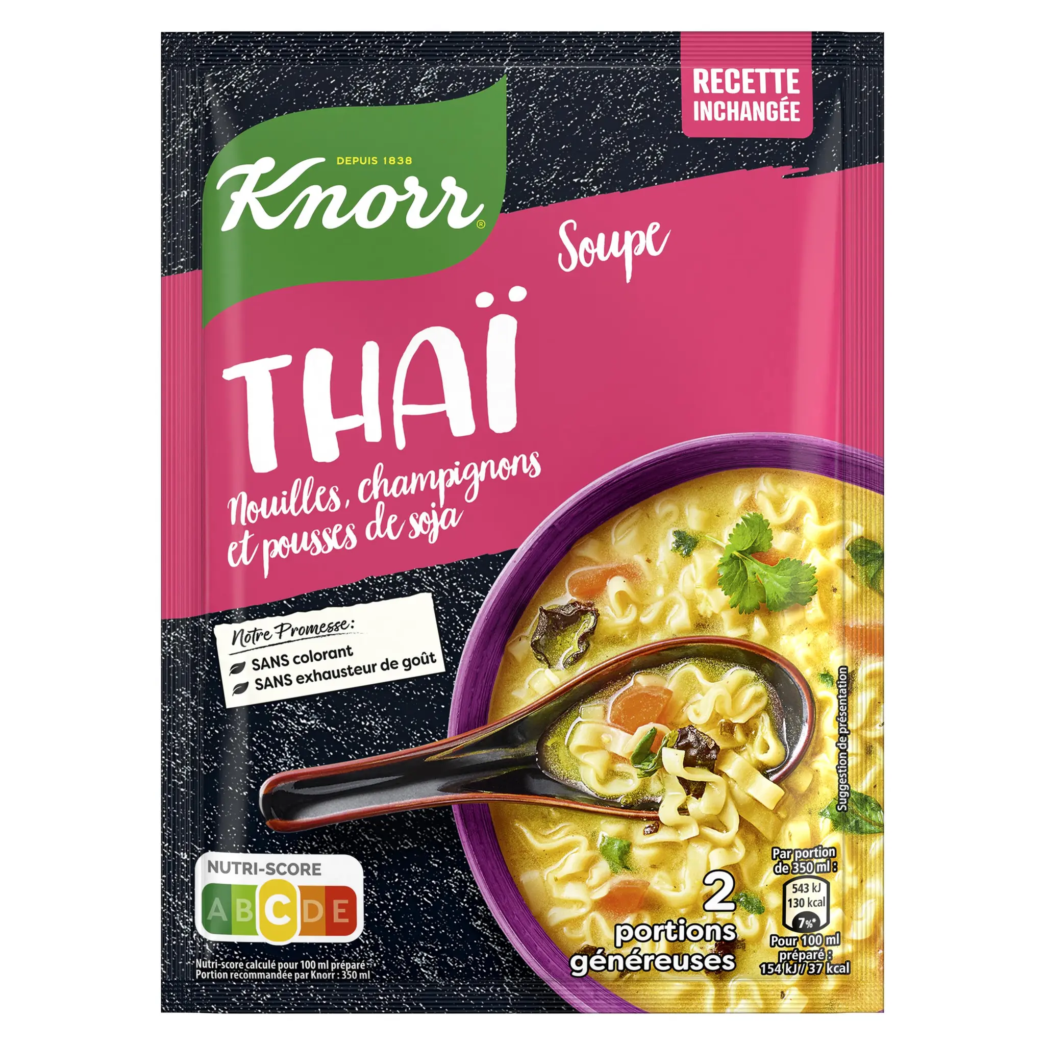 KNORR Soupe Thaï déshydratées nouilles champignons pousses soja