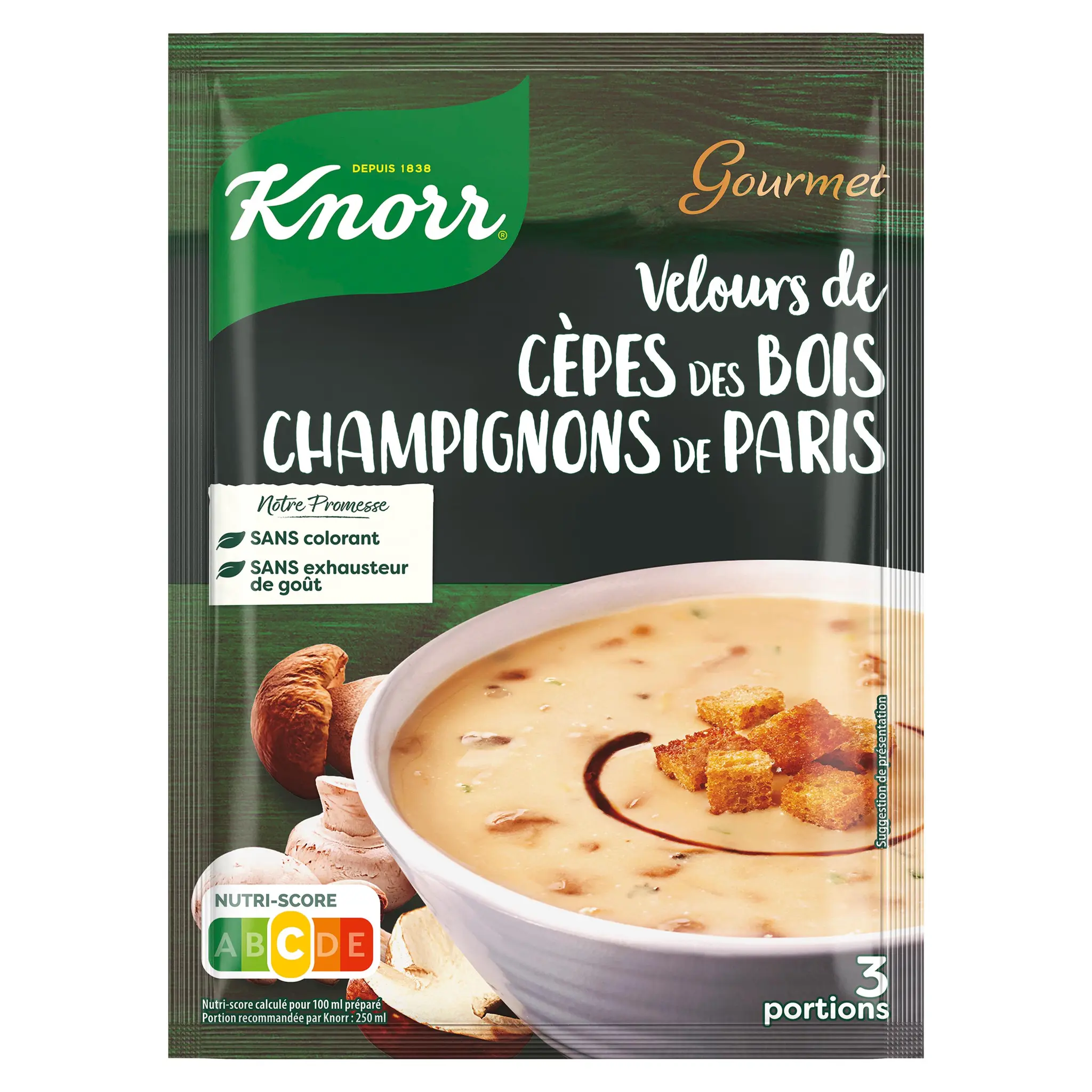KNORR Soupe déshydratée velours de cèpes et champignons de Paris