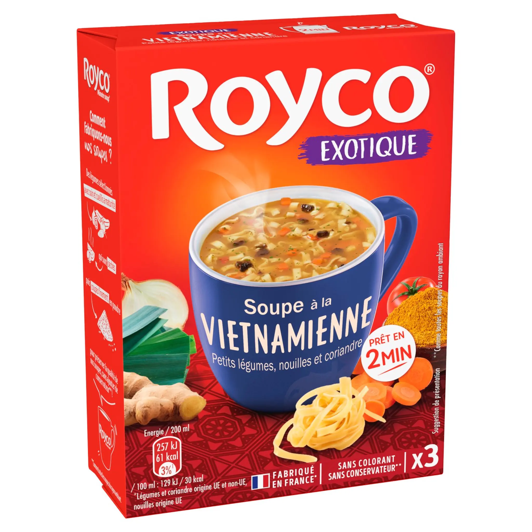 ROYCO Soupe instantanée vietnamienne aux petits légumes nouilles et coriandre