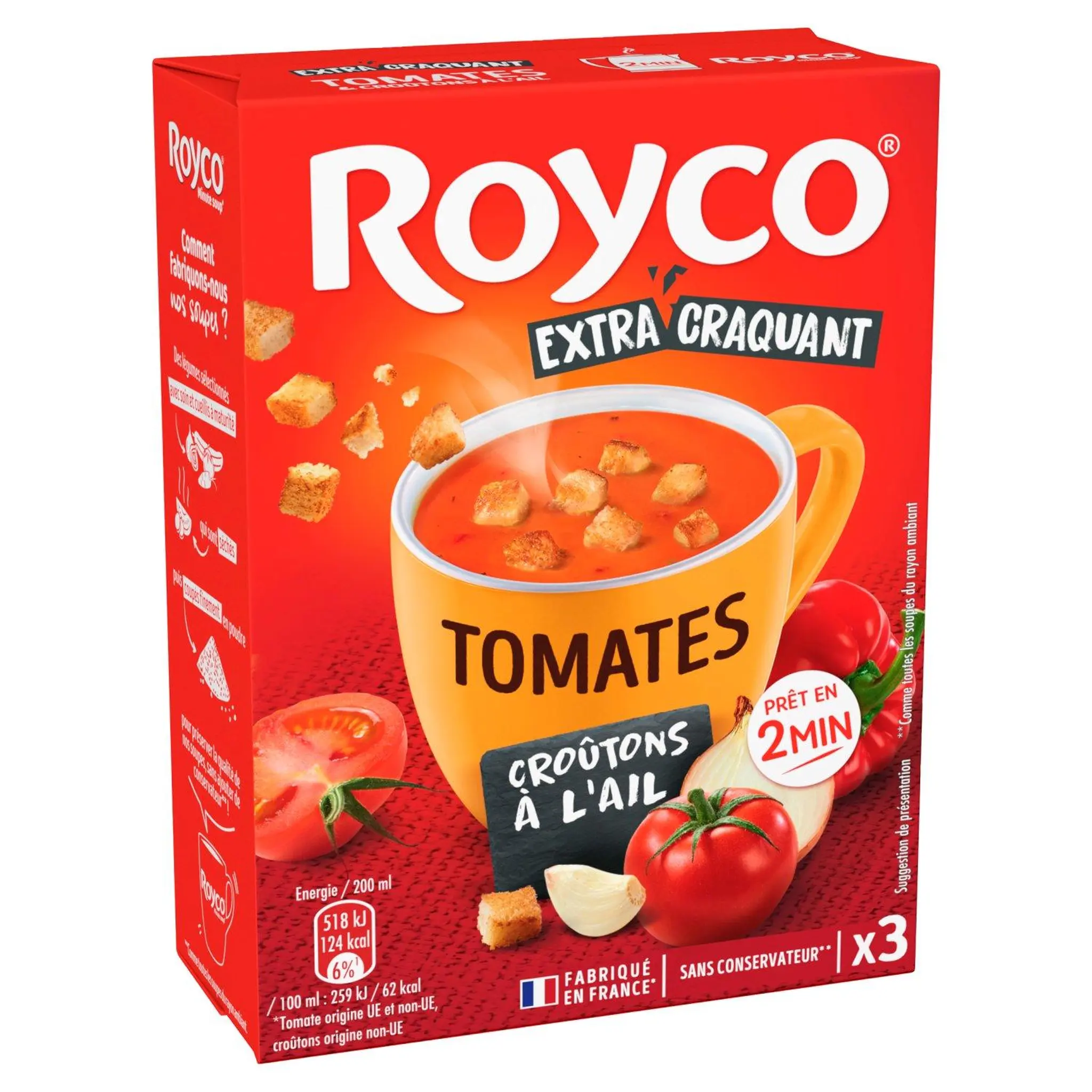 ROYCO Soupe instantanée aux tomates et croûtons à l'ail