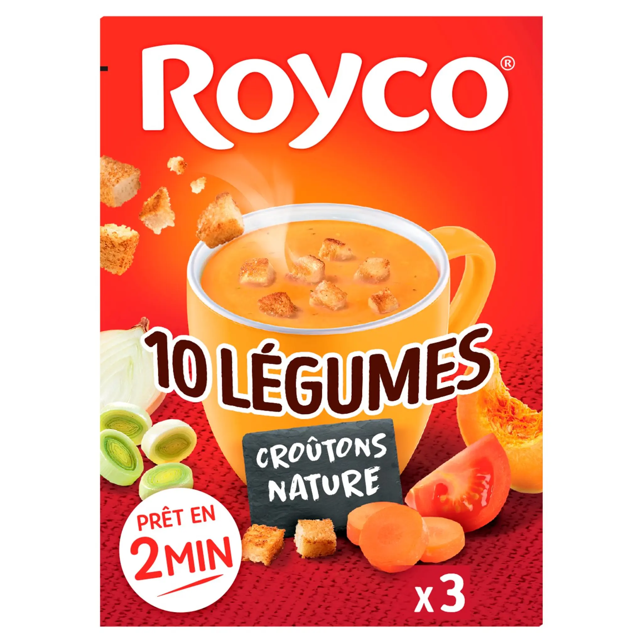 ROYCO Soupe instantanée velouté aux 10 légumes avec croutons natures