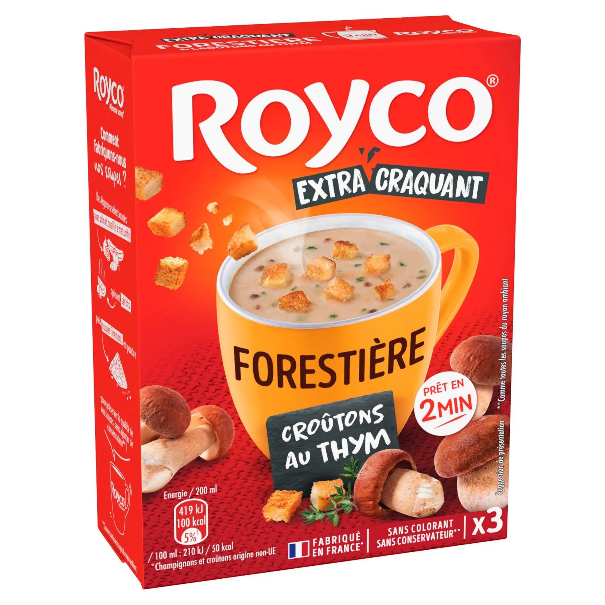 ROYCO Soupe instantanée forestière aux champignons et croûtons au thym
