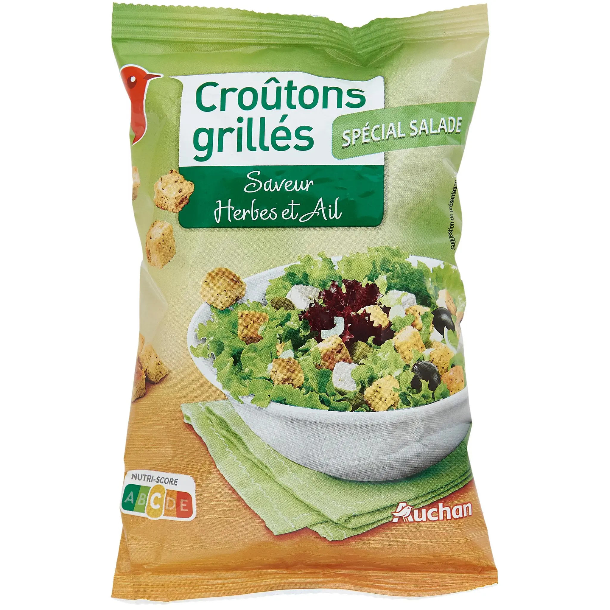 AUCHAN Croûtons grillés saveur herbes et ail spécial salade