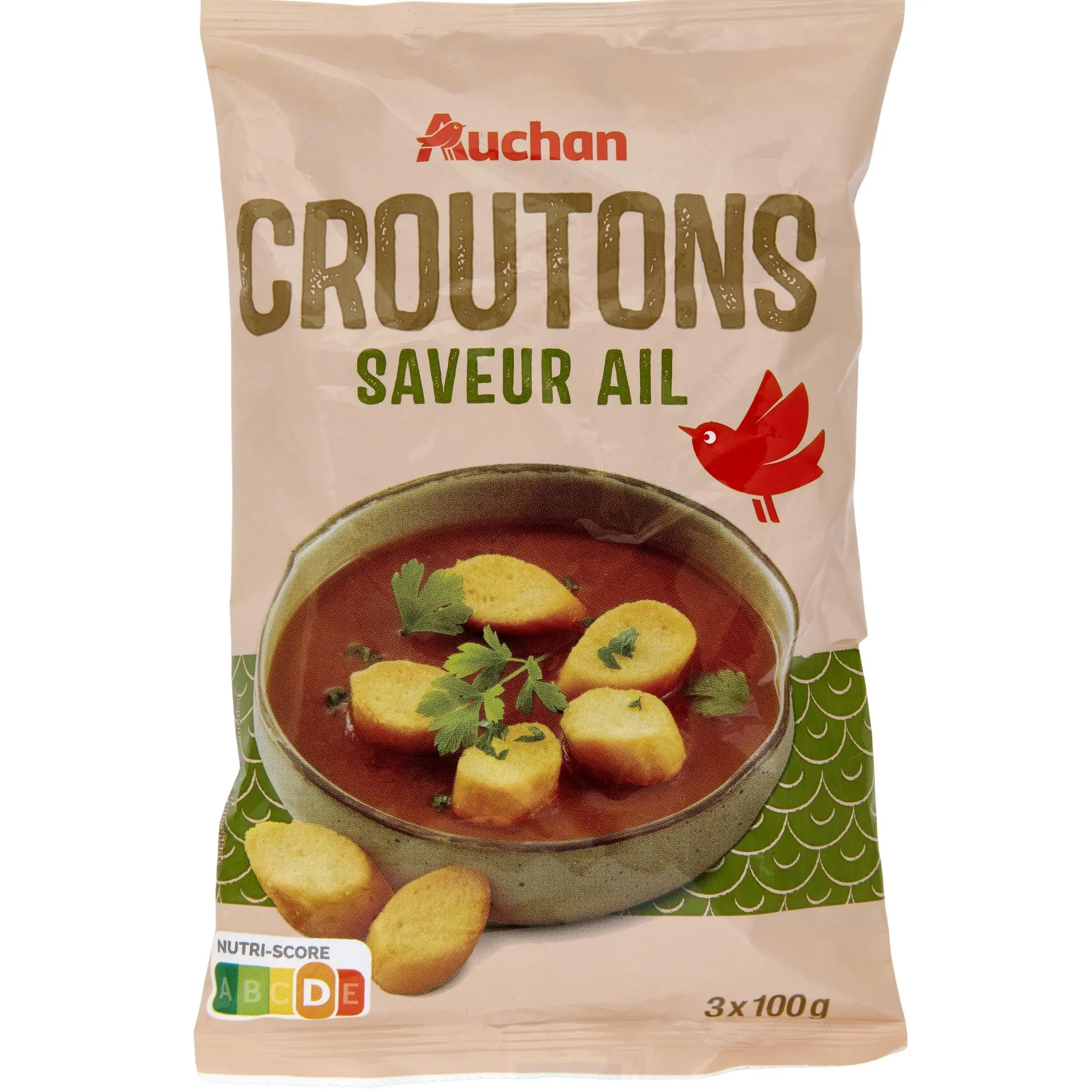 AUCHAN Croûtons à l'ail sans huile de palme