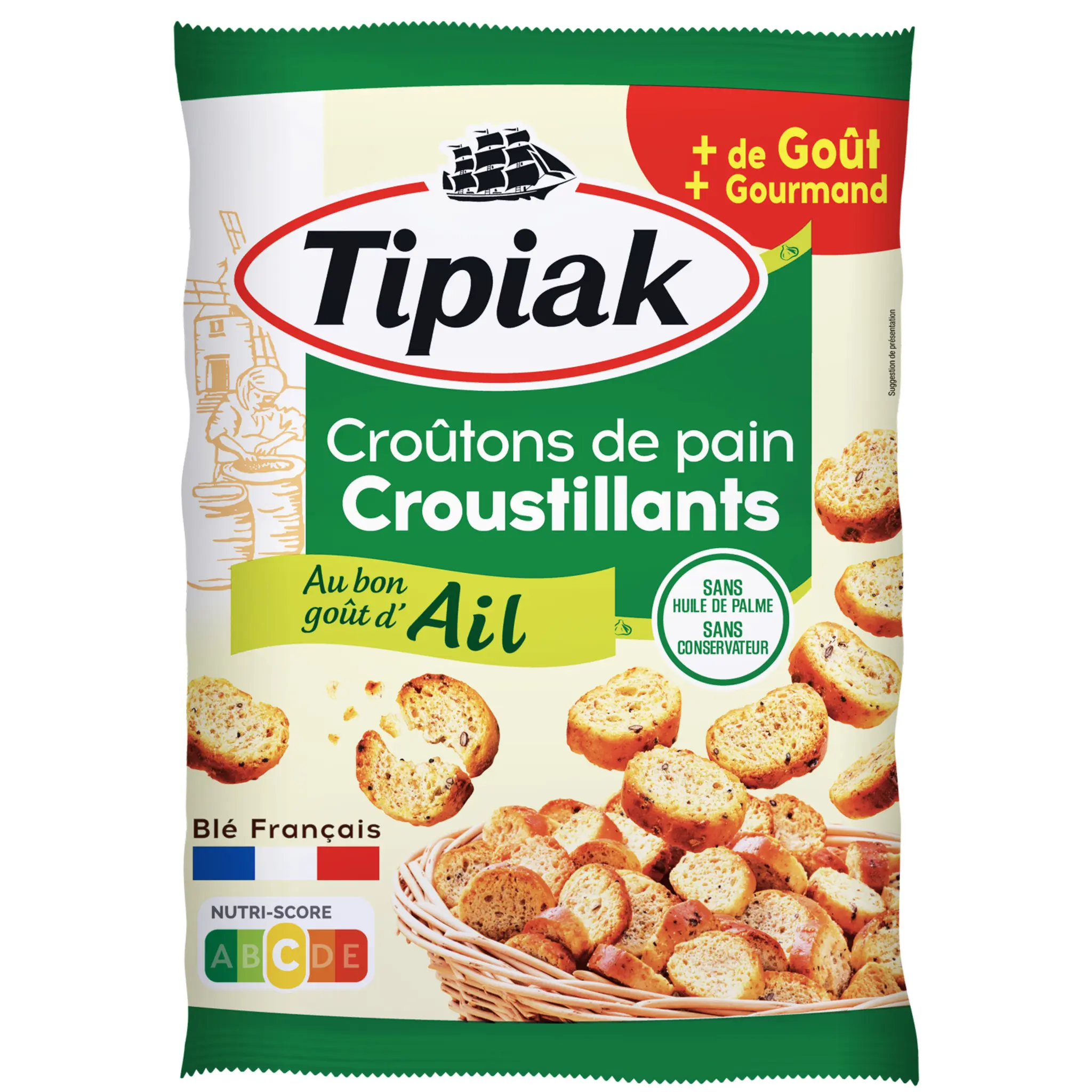 TIPIAK Croûtons croustillants à l'ail