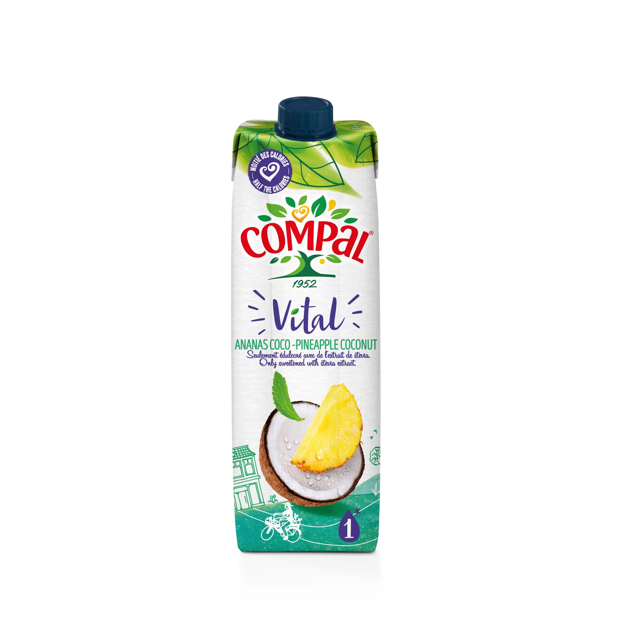 COMPAL Jus ananas coco avec stévia brique