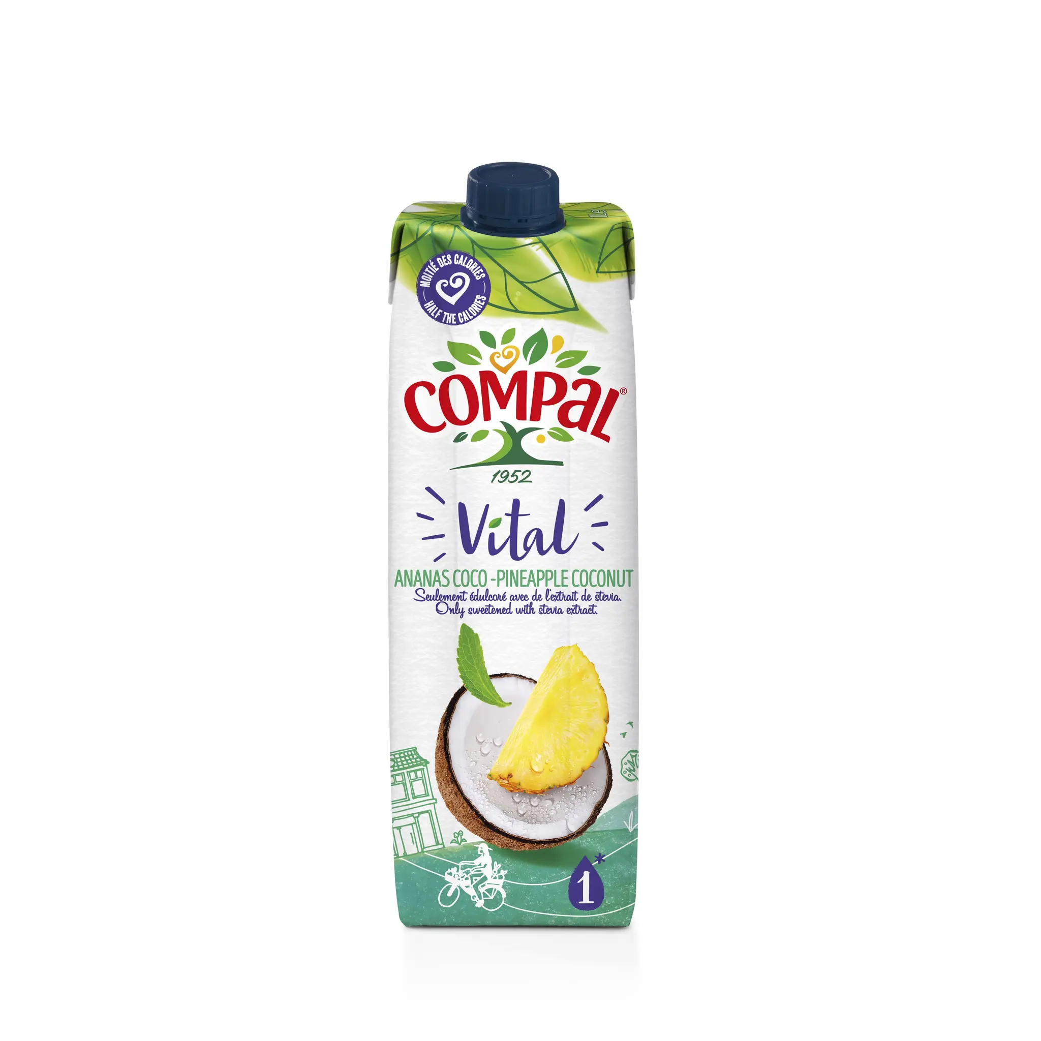 COMPAL Jus light mangue orange en brique