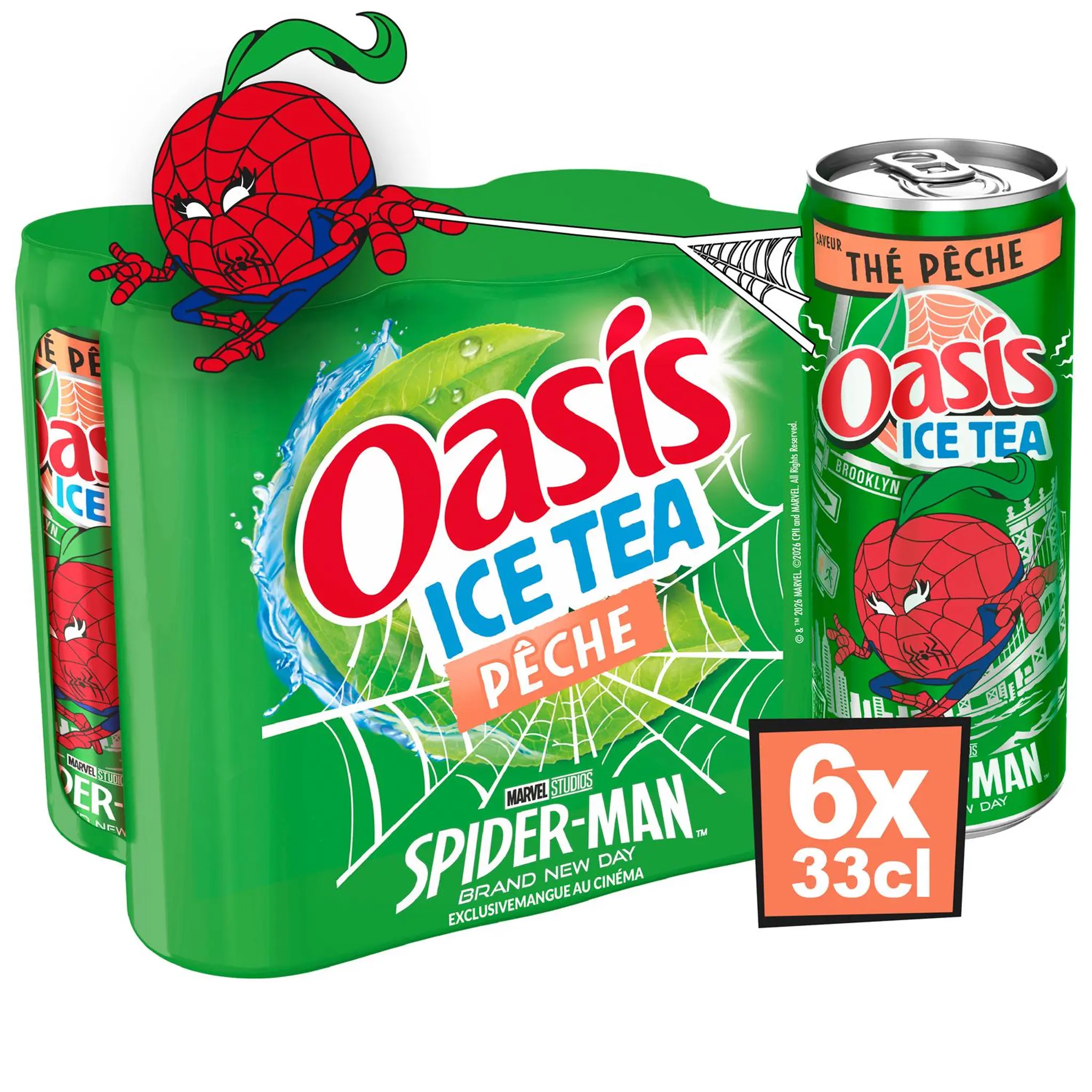 OASIS Ice Tea Boisson aux fruits et thé glacé saveur pêche boîtes
