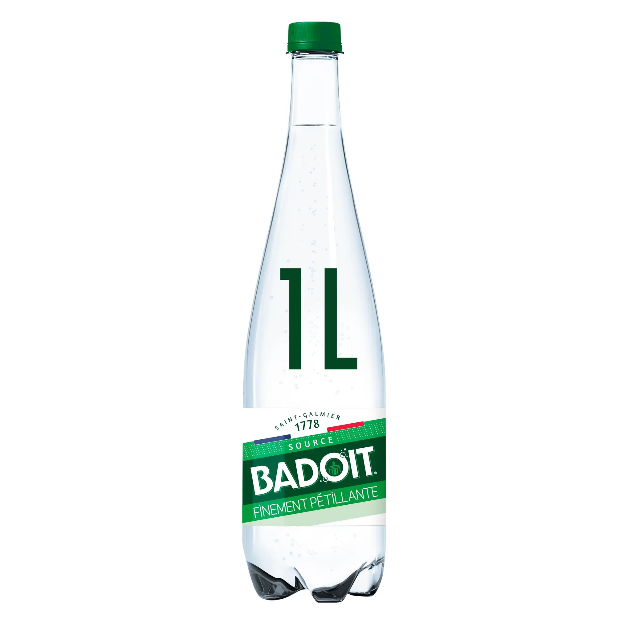 BADOIT Eau gazeuse minérale verte finement pétillante 1l