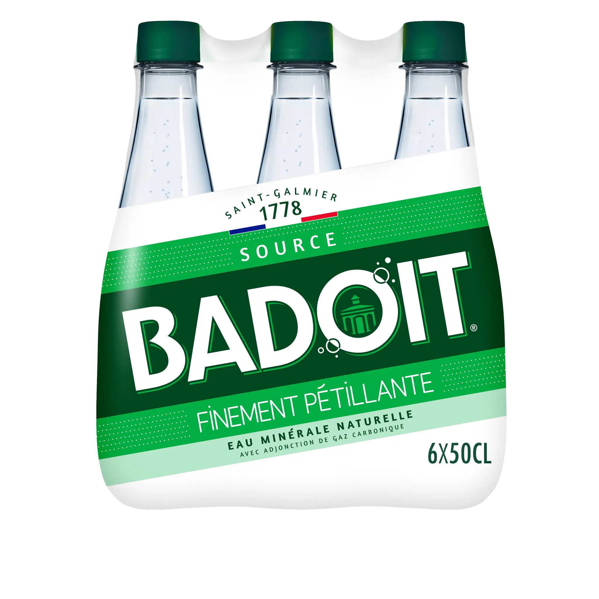 BADOIT Eau gazeuse minérale verte finement pétillante bouteilles