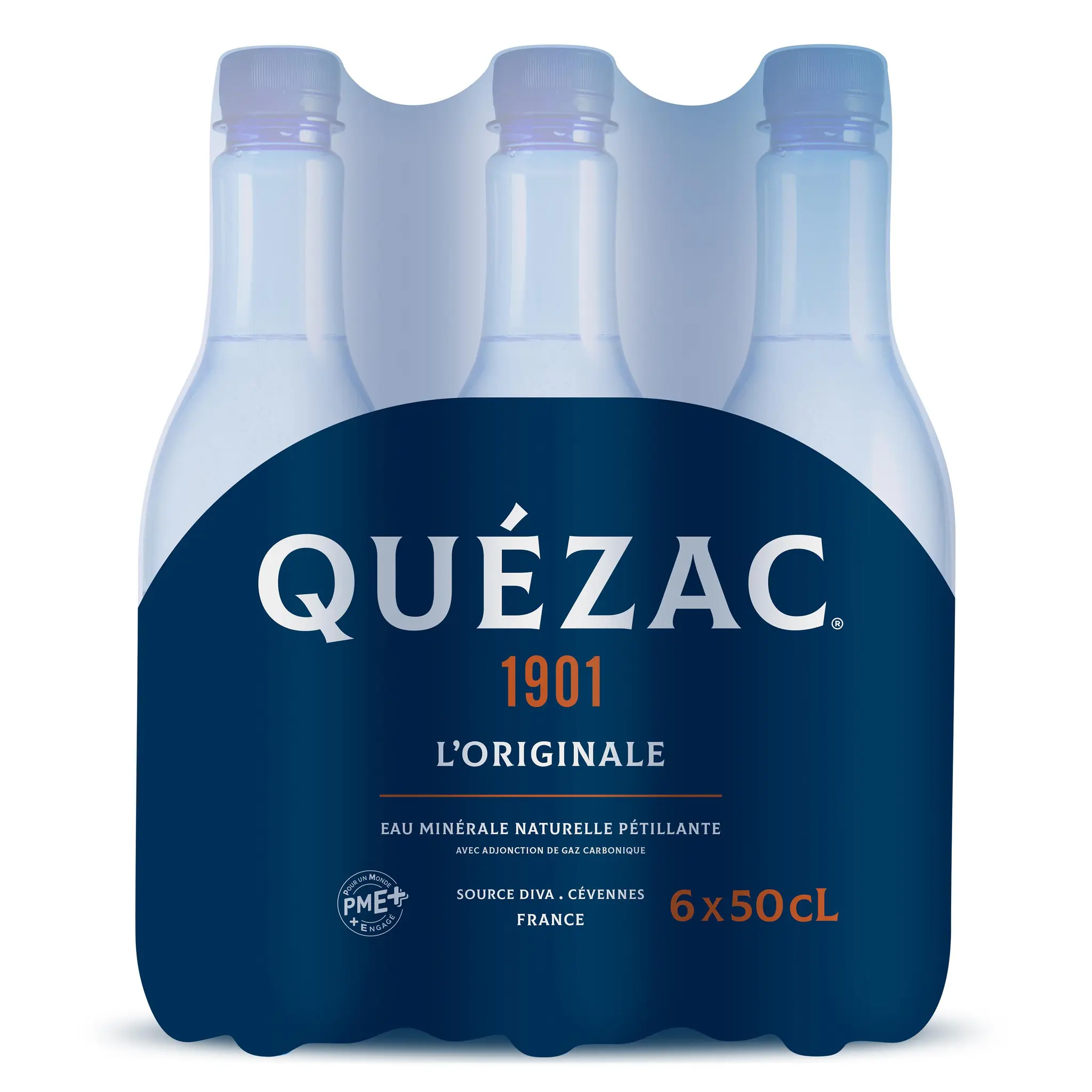 QUEZAC Eau minérale pétillante naturelle bouteilles