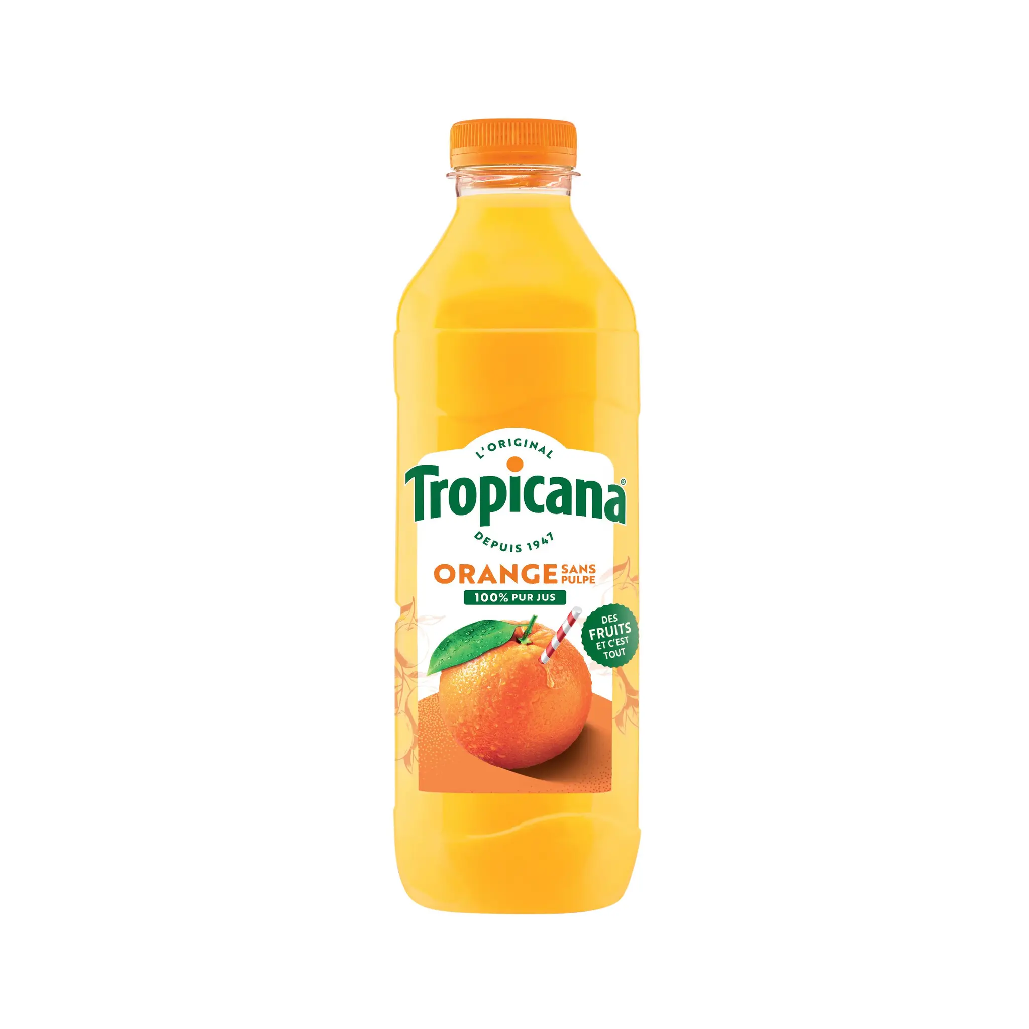 TROPICANA Pur jus 100% orange sans pulpe