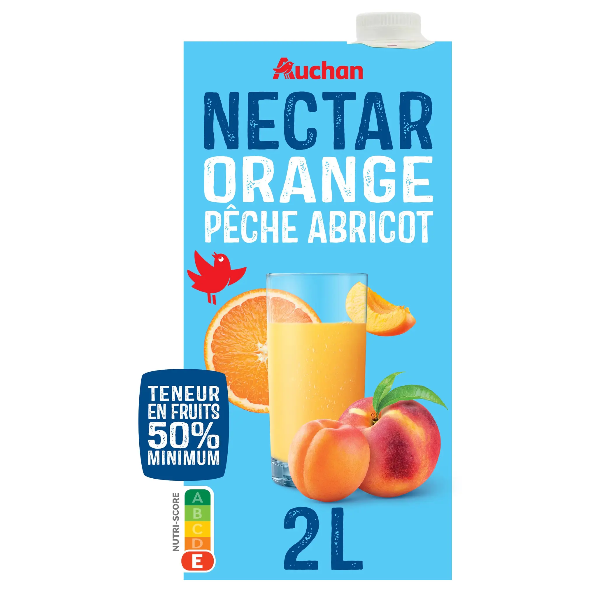 AUCHAN Nectar orange pêche abricot