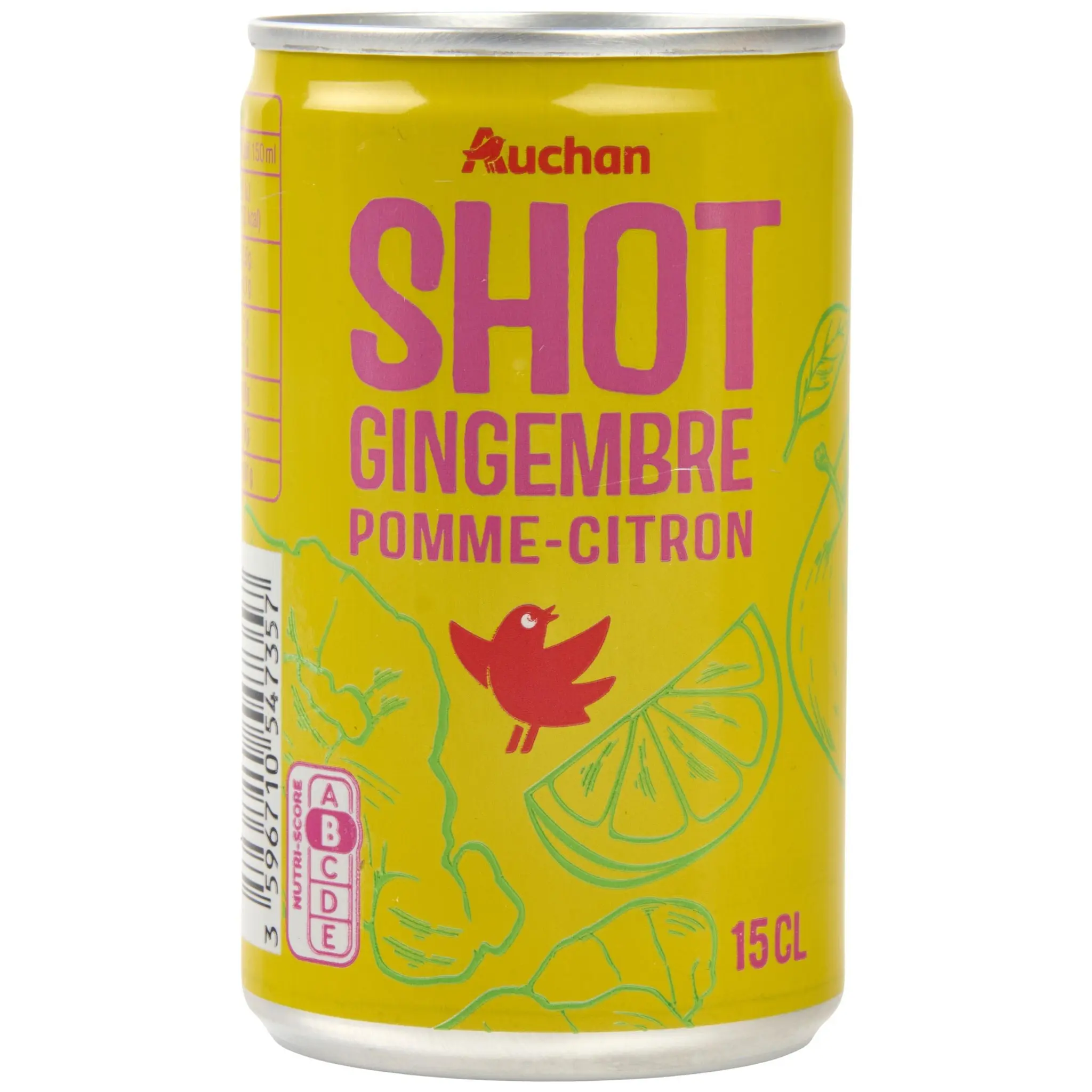 AUCHAN Shot Gingembre pomme citron boîte