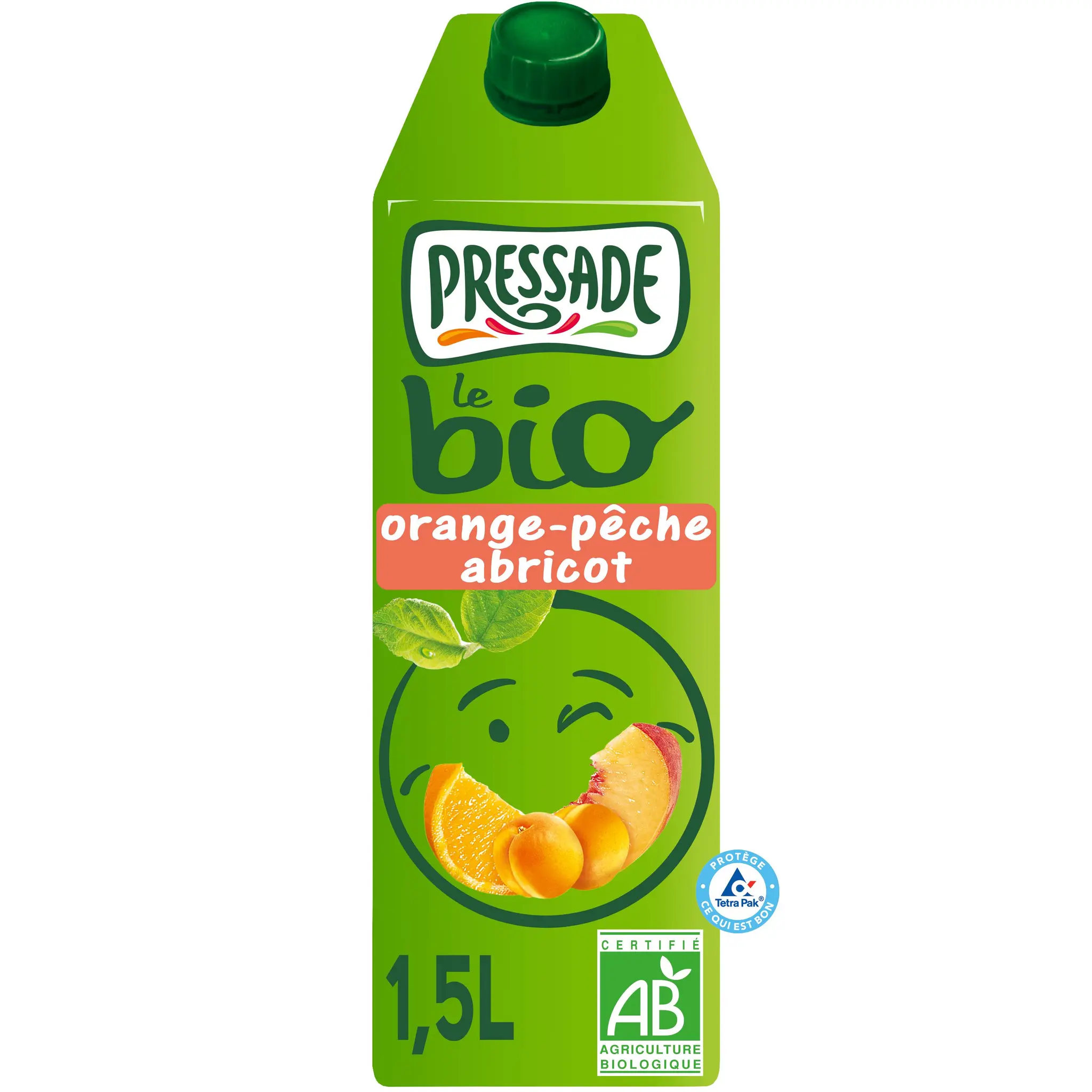 PRESSADE Nectar orange pêche abricot bio sans pulpe brique