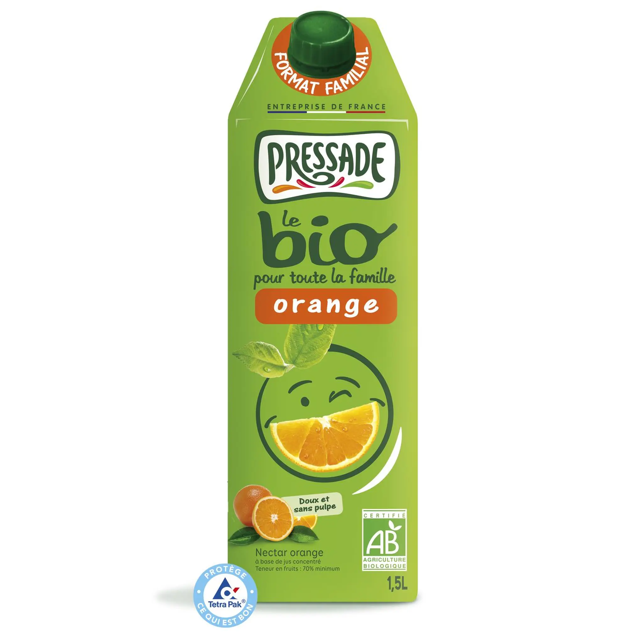 PRESSADE Nectar d'orange bio sans pulpe
