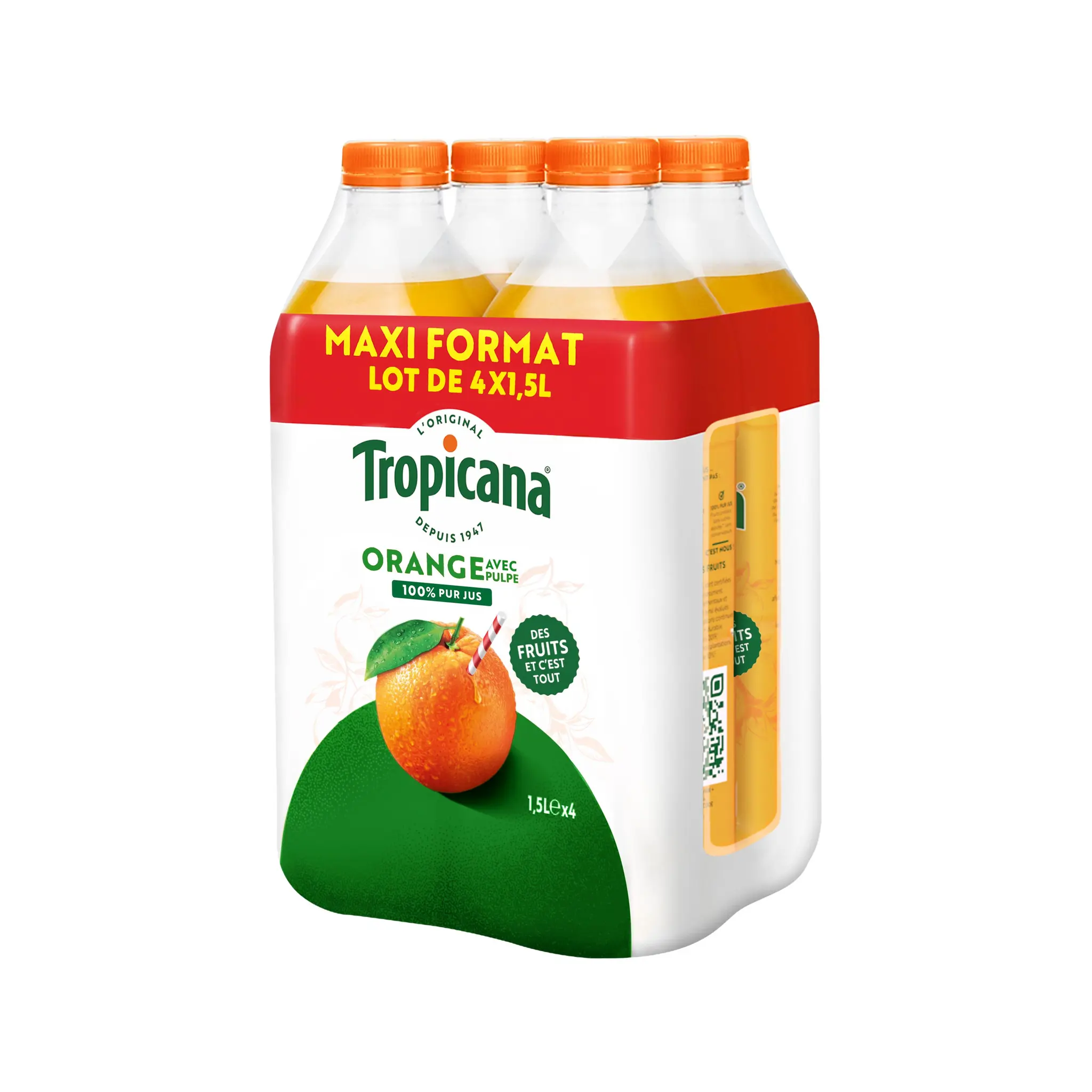 TROPICANA Pur jus d'orange avec pulpe