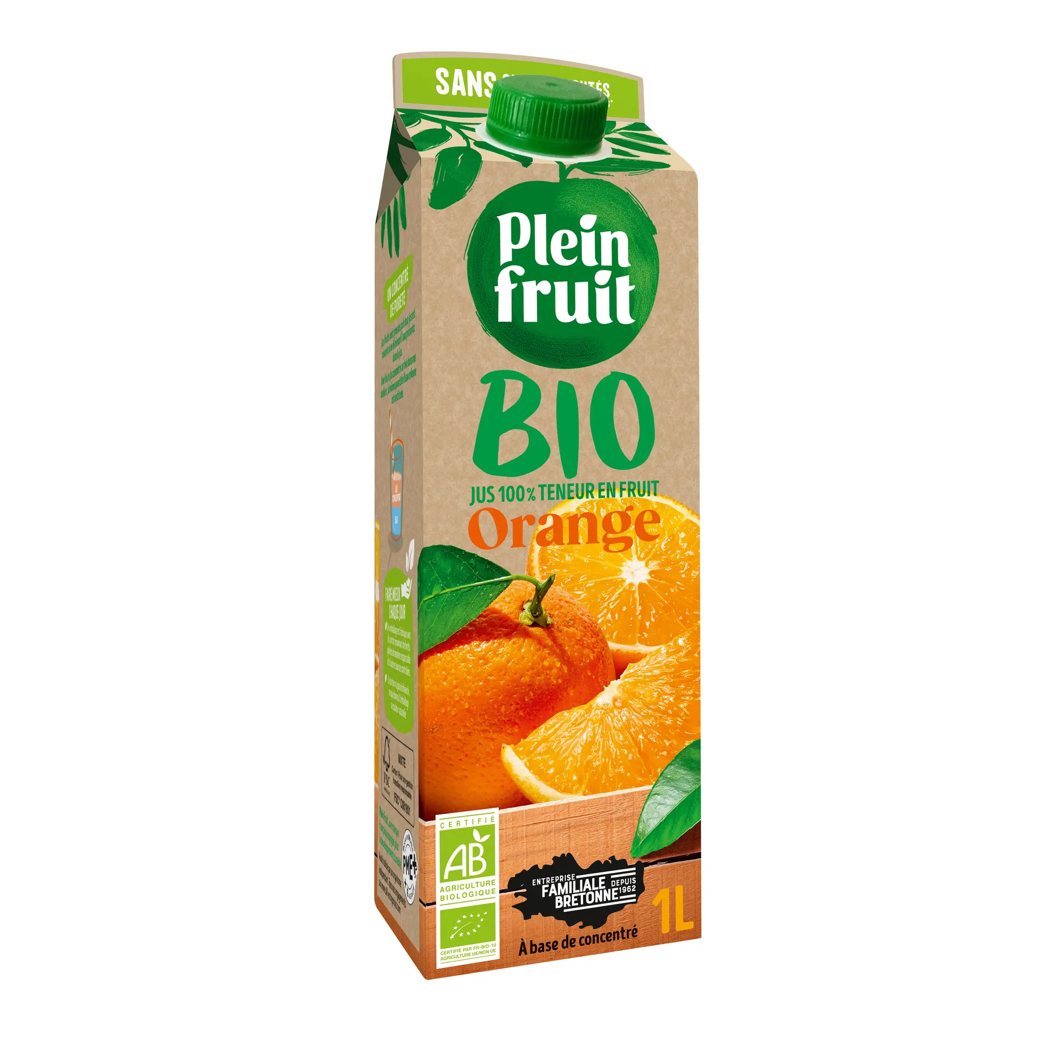 PLEIN FRUIT Jus d'oranges bio brique