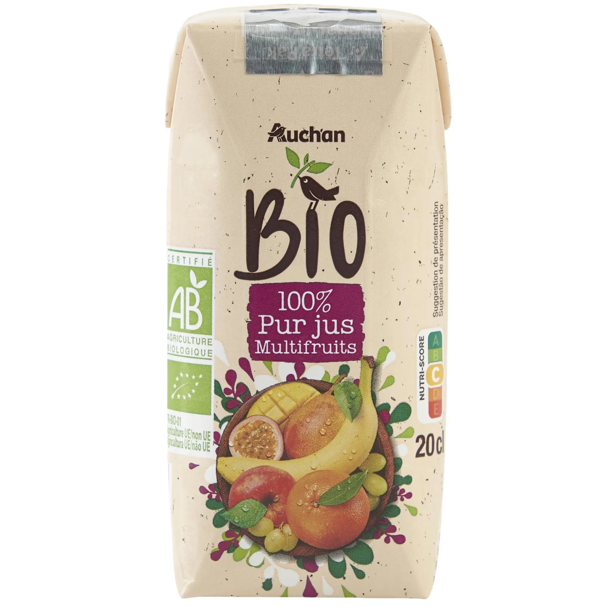 AUCHAN BIO Pur jus multifruits