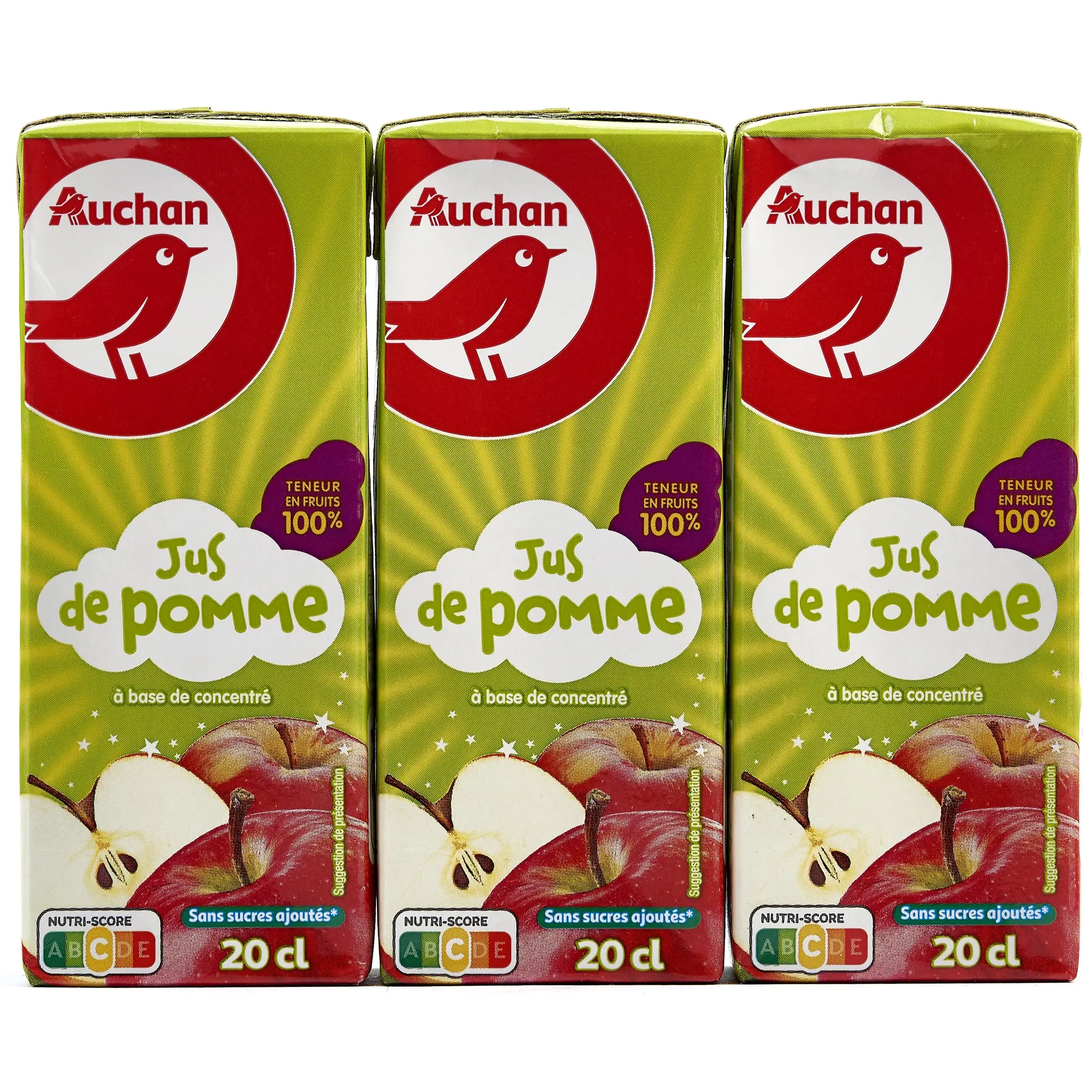 AUCHAN Jus de pomme à base de concentré briquettes