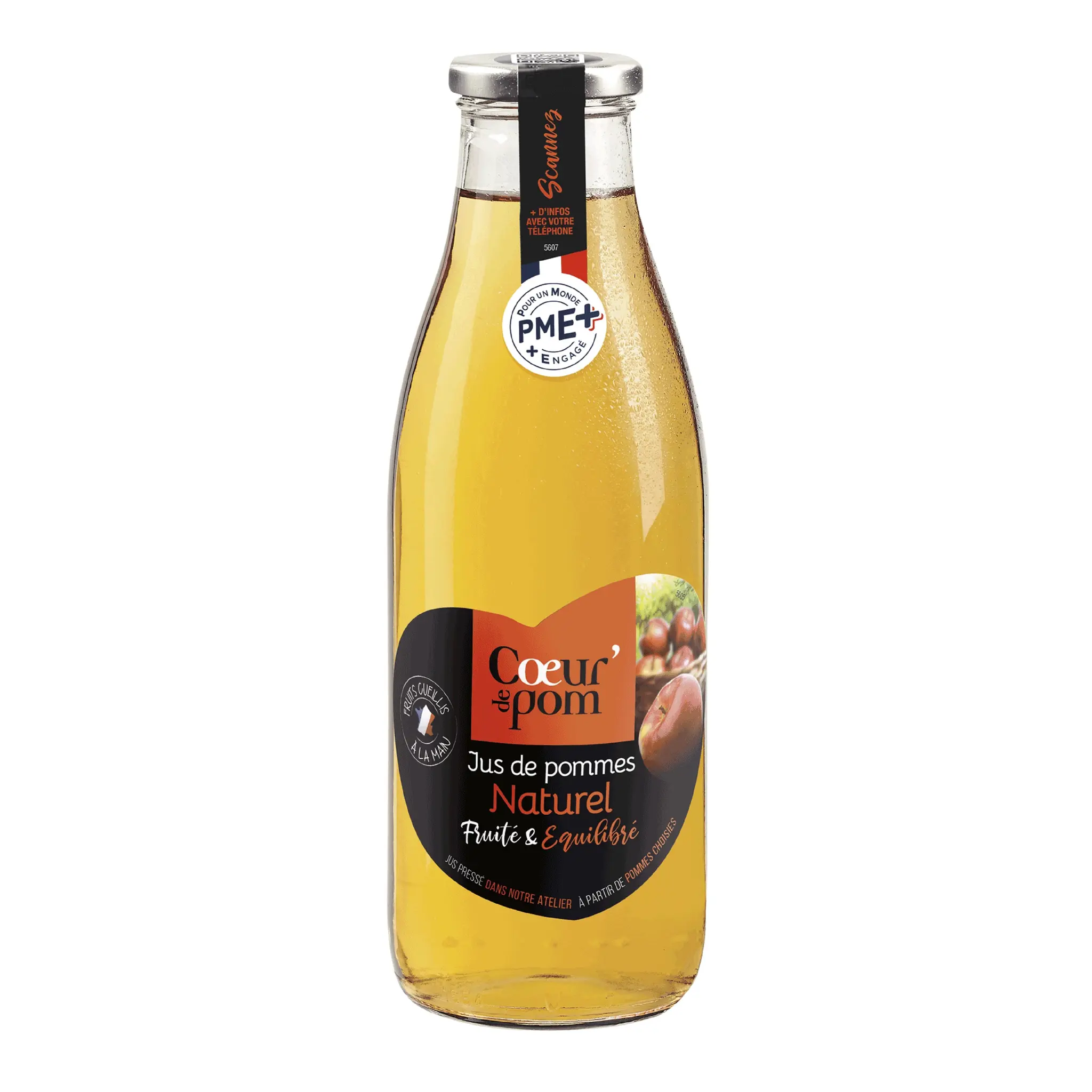 COEUR DE POM' Pur jus de pomme naturel bouteille verre