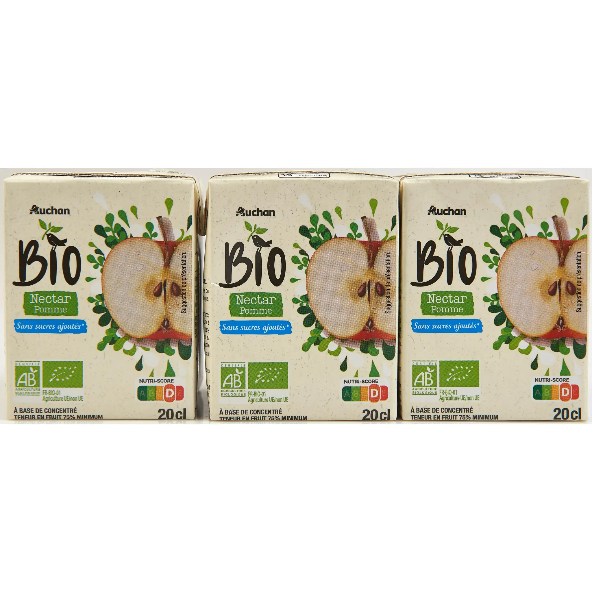 AUCHAN BIO Nectar de pomme