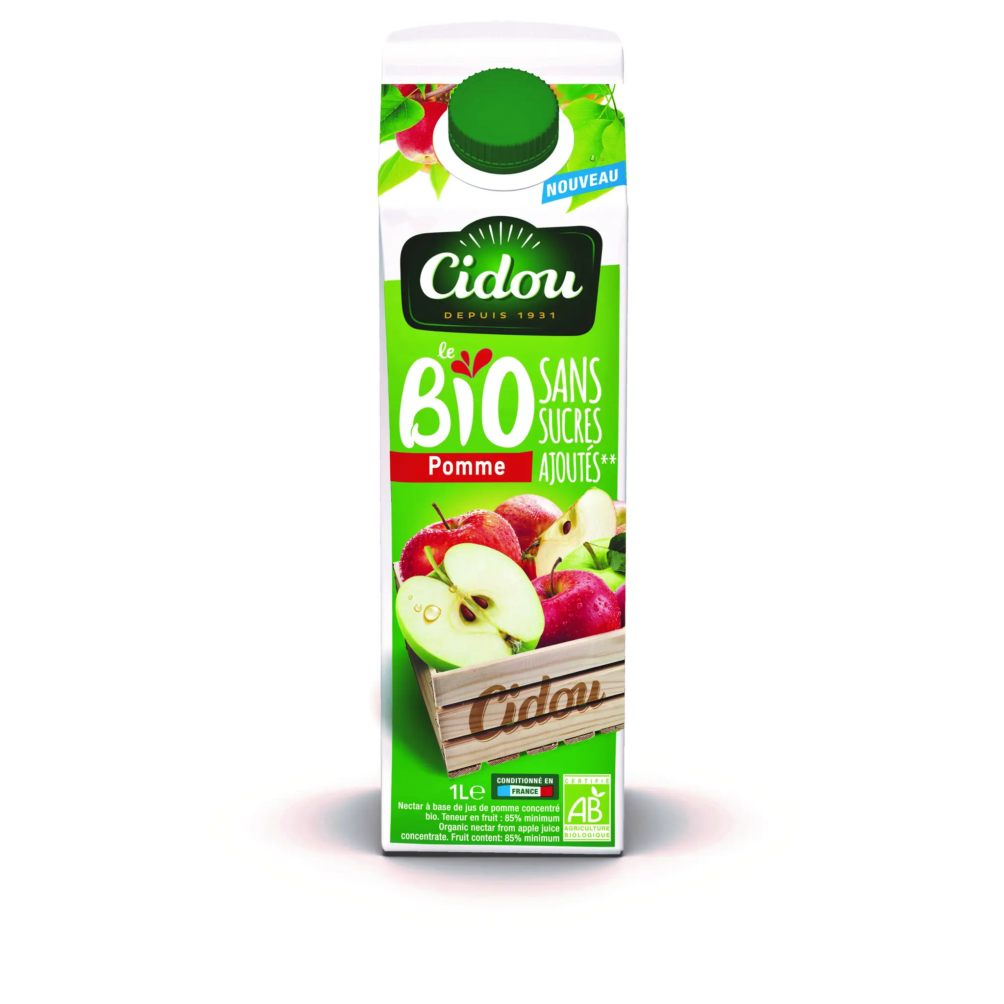CIDOU Jus de pomme bio sans sucres ajoutés