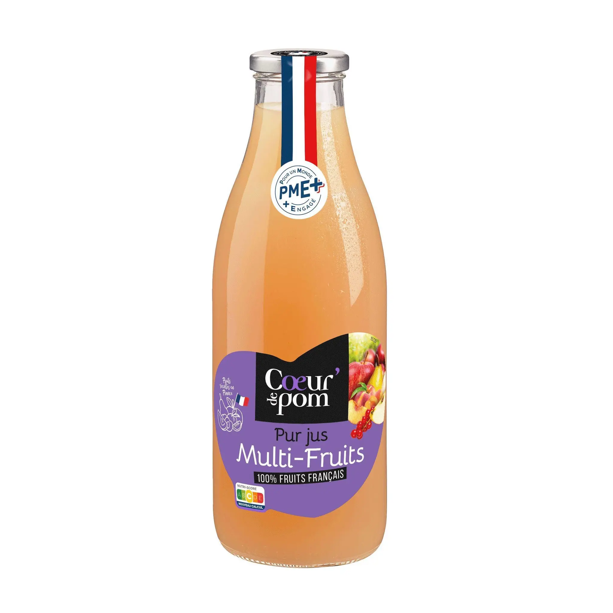 COEUR DE POM' Pur jus multifruits pomme poire pêche abricot groseille