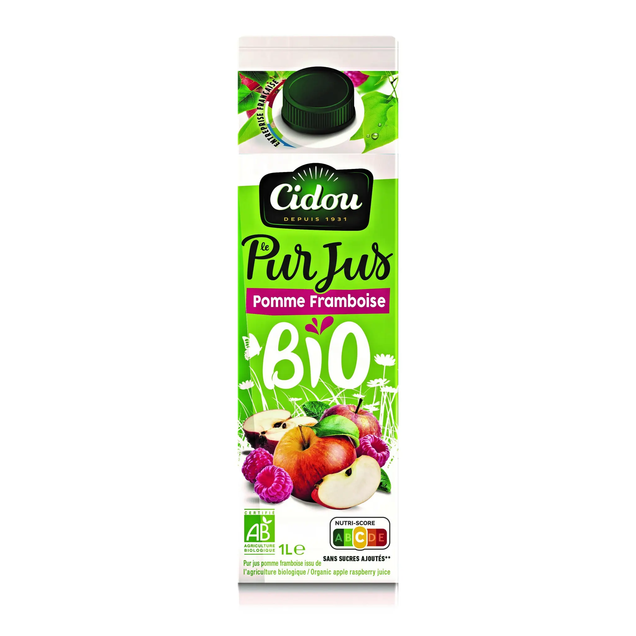 CIDOU Pur jus pomme framboise bio