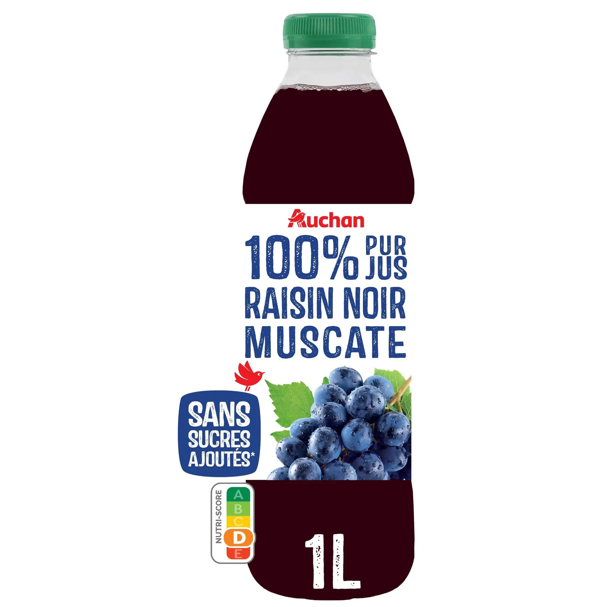 AUCHAN Pur jus de raisin noir muscat