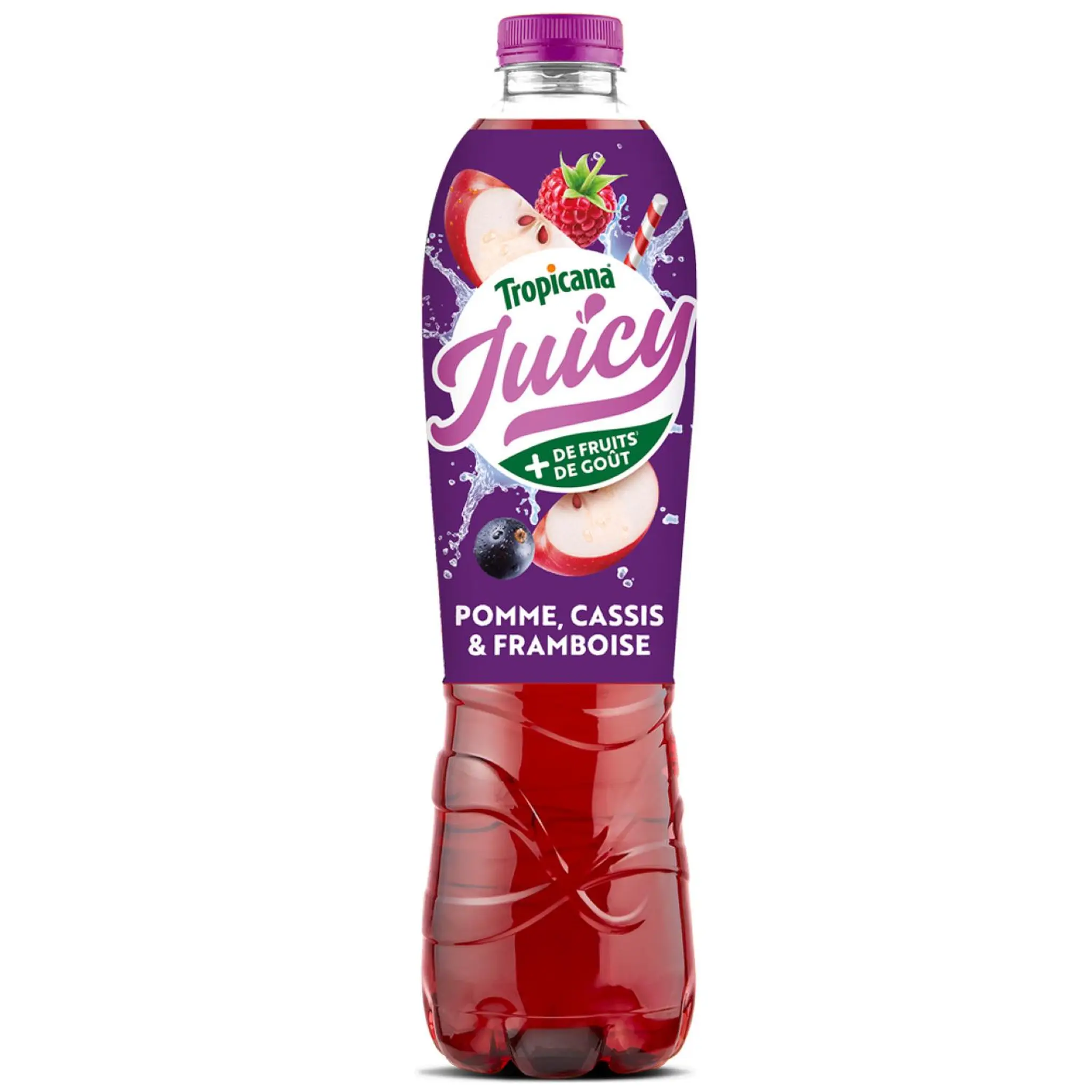TROPICANA Juicy Eau de source aux fruits pomme cassis et framboise