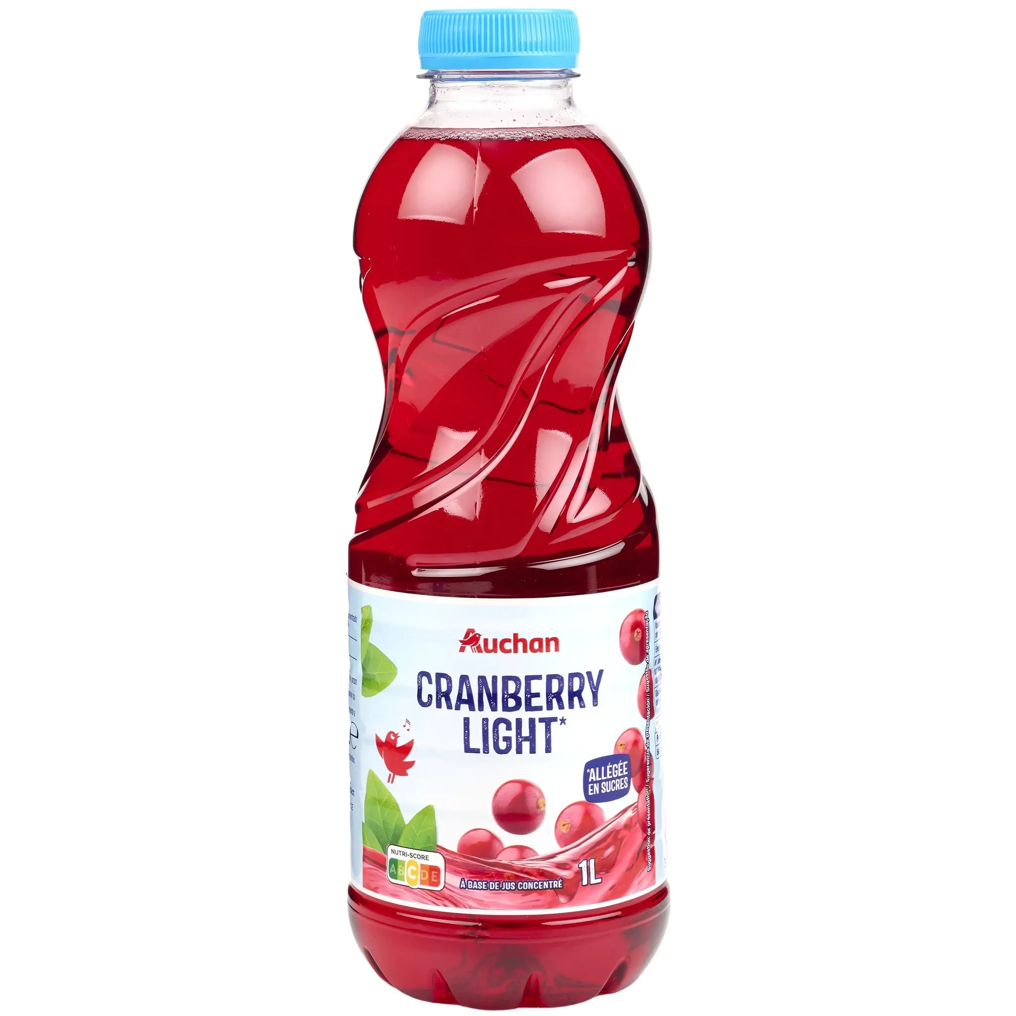 AUCHAN Boisson au jus de cranberry light avec édulcorants