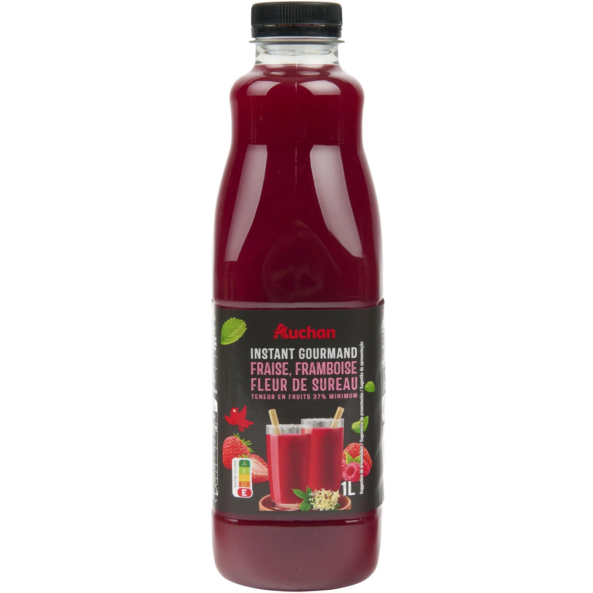 AUCHAN Instant Gourmand Nectar fraise framboise et fleur de sureau