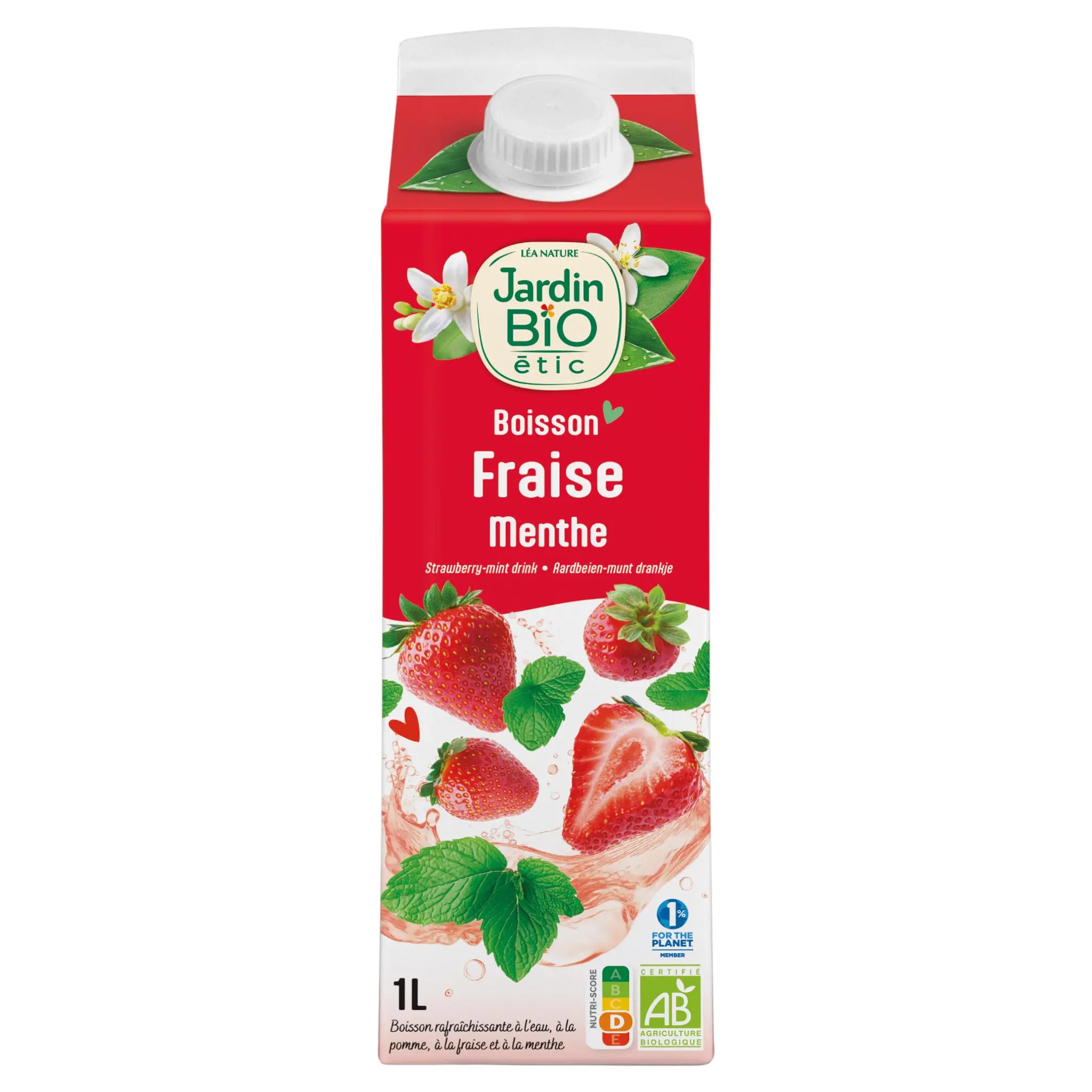 JARDIN BIO ETIC Boisson au jus de fraise menthe brique